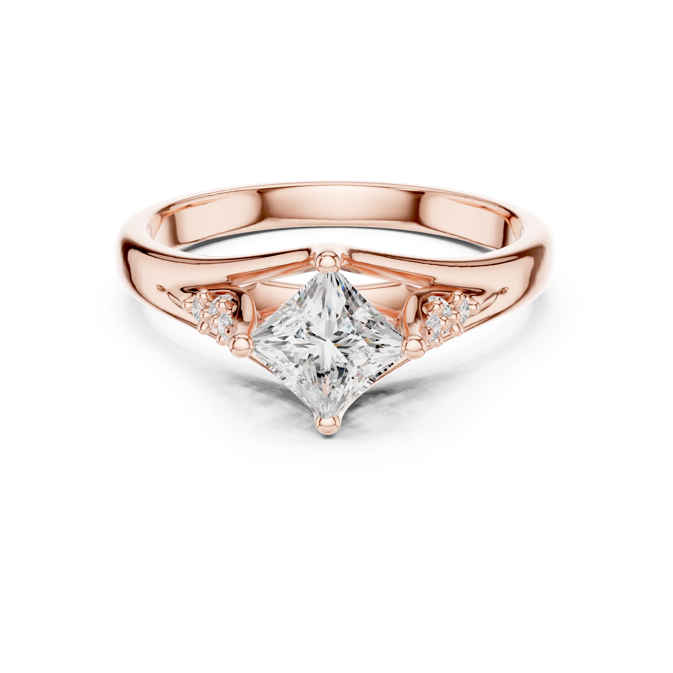 Vintage Princess Cut Diamond Engagement Ring