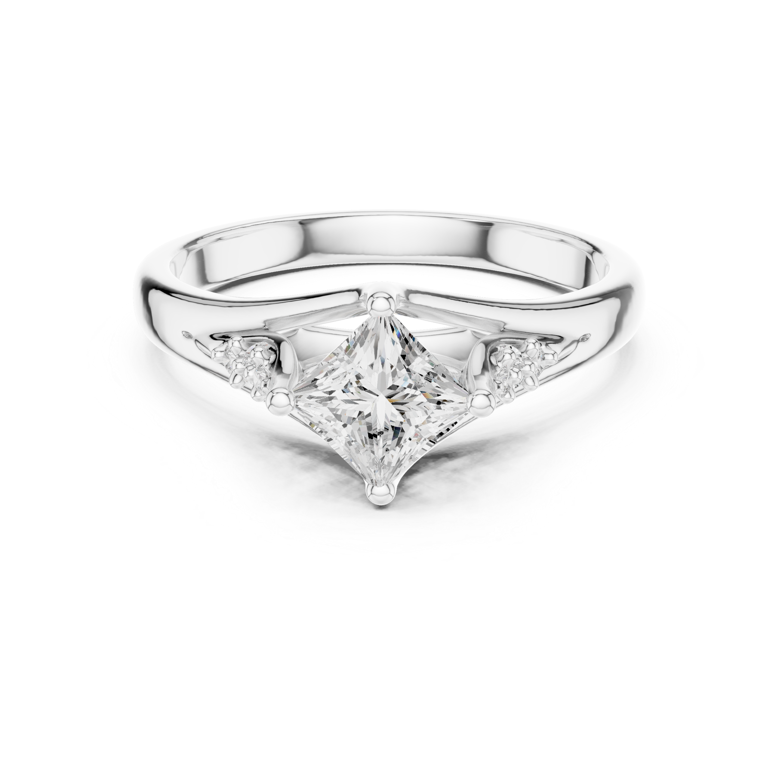 Vintage Princess Cut Diamond Engagement Ring
