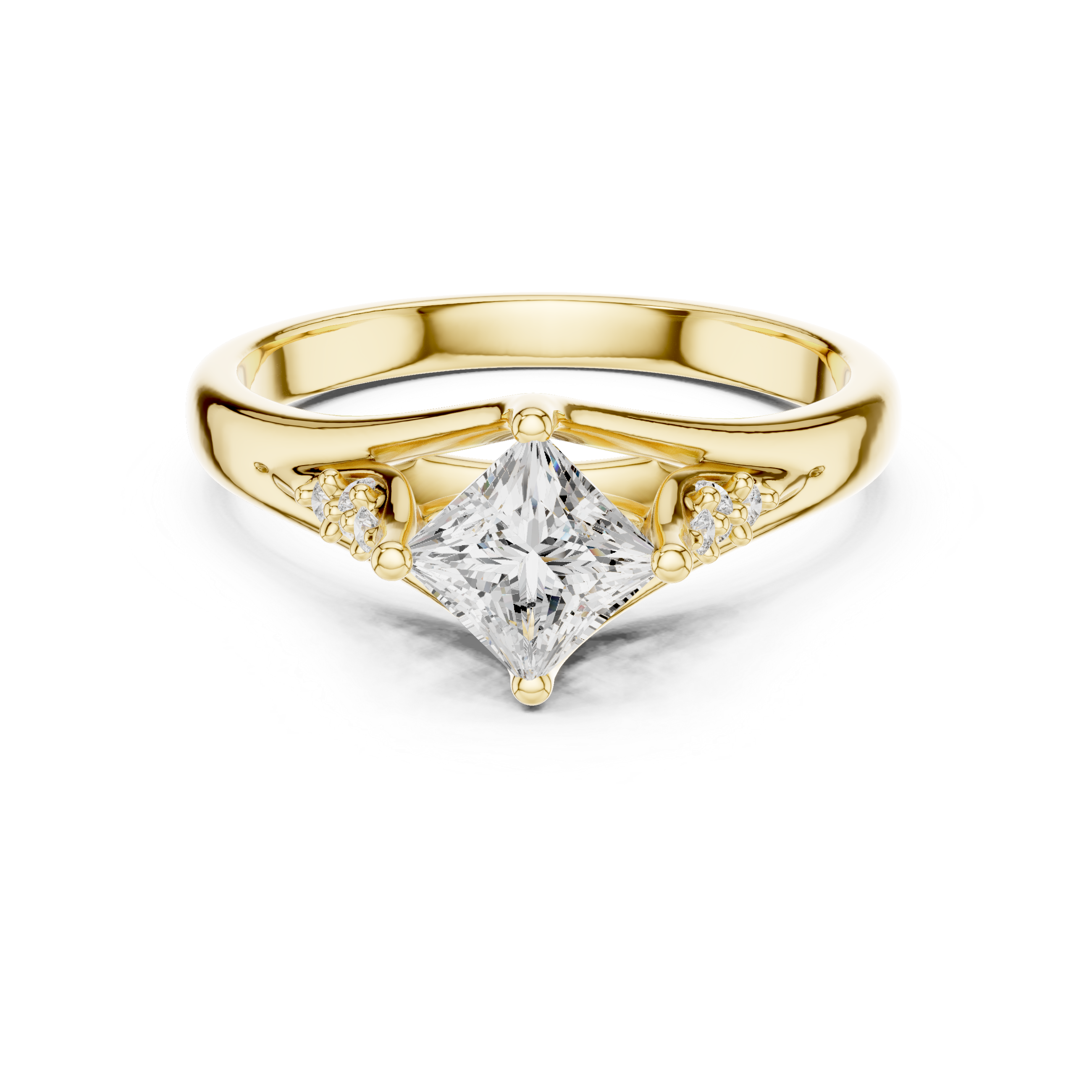 Vintage Princess Cut Diamond Engagement Ring