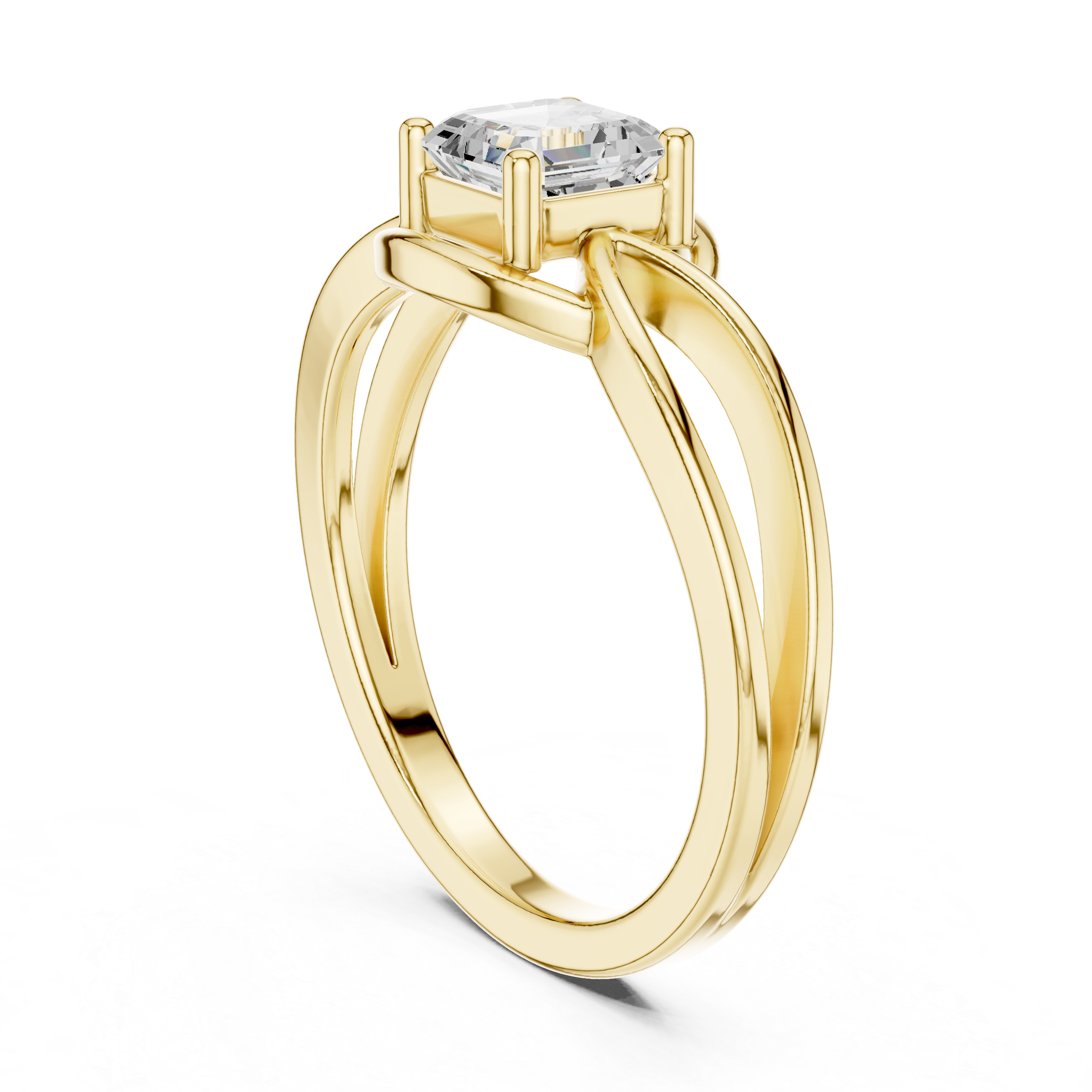 Infinity Emerald Cut Solitaire Engagement Ring