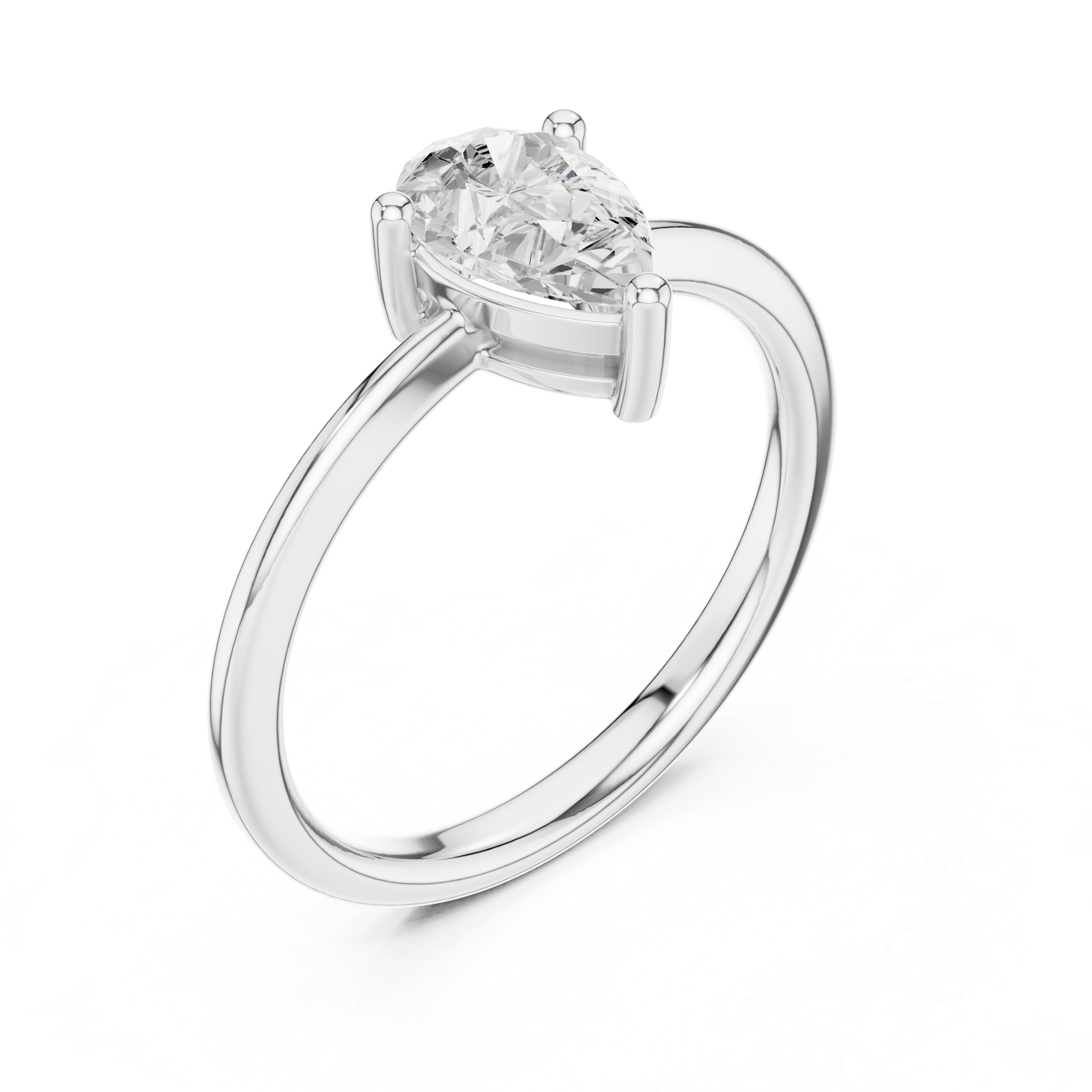 Pear Cut Solitaire Engagement Ring