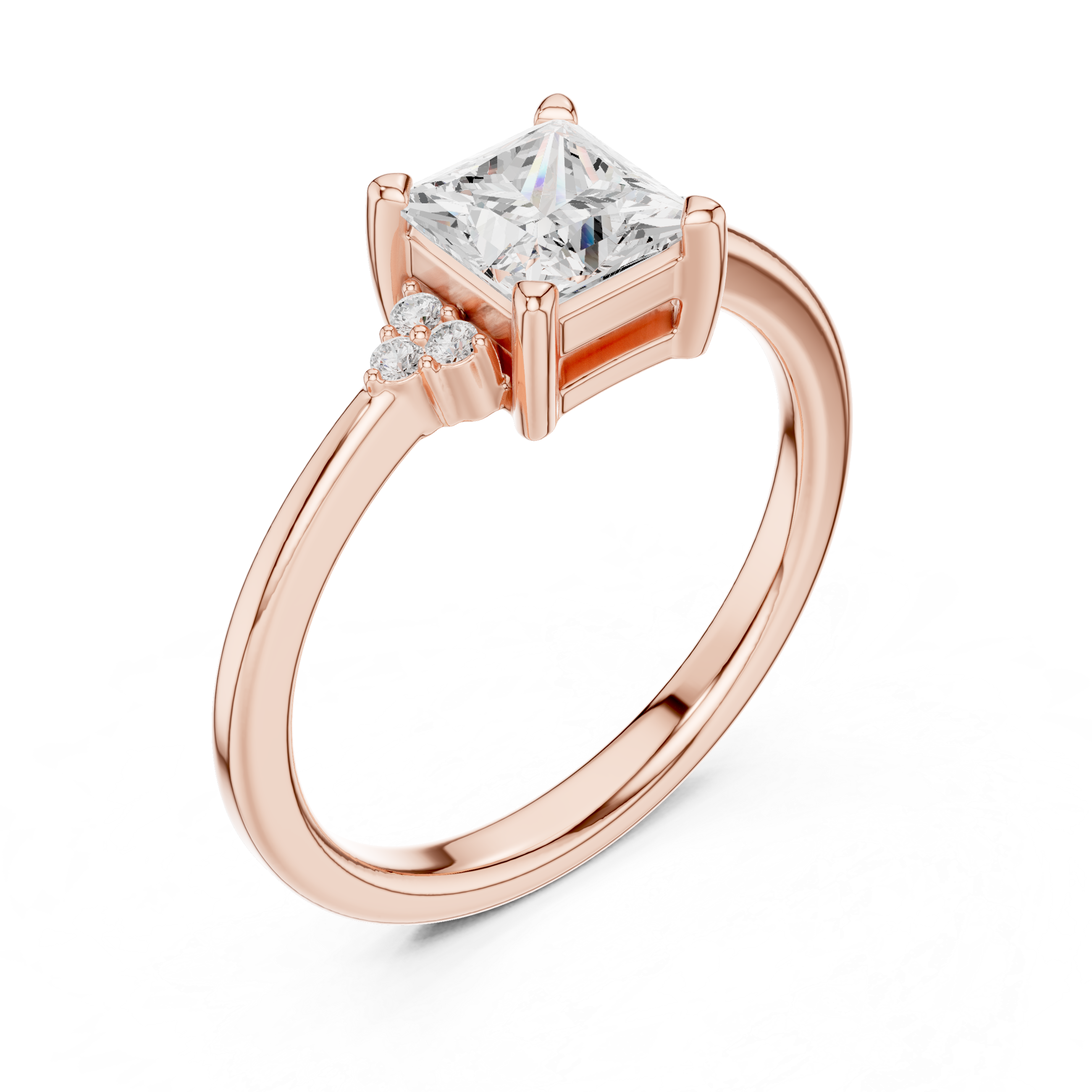 Princess Cut Three Stone Engagement Ring