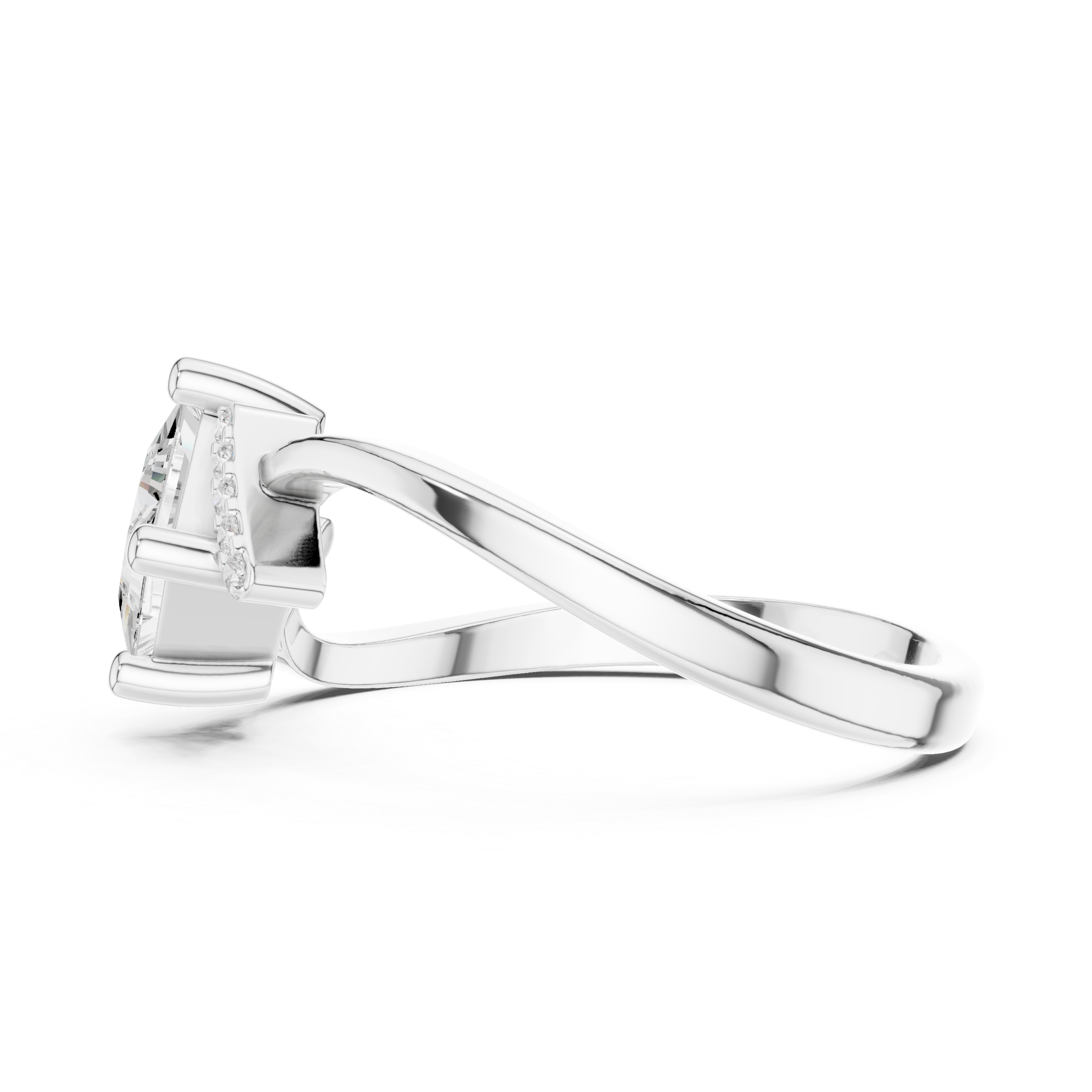 Modern Bypass Princess Diamond Ring