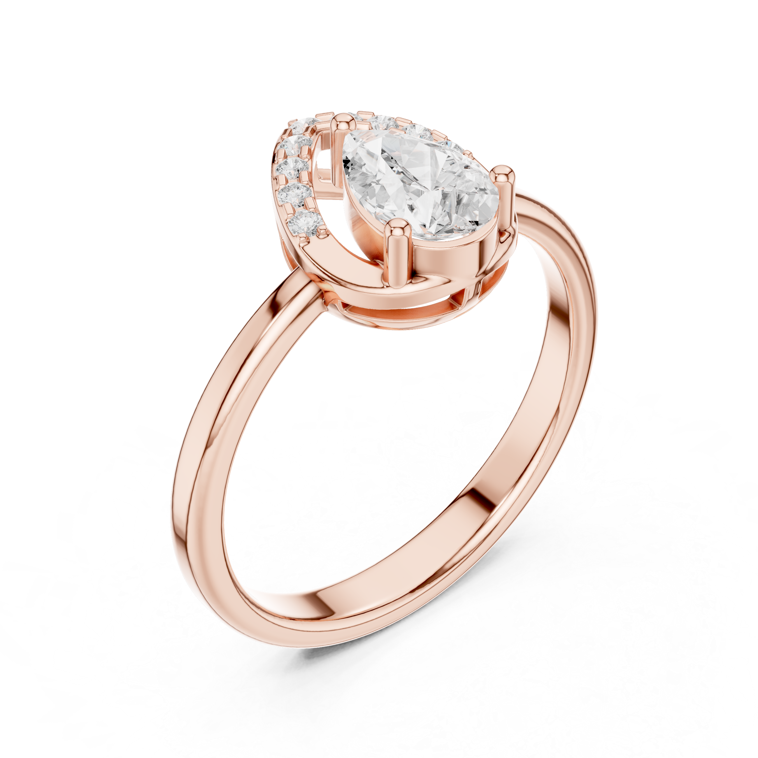 Pear Halo Diamond Engagement Ring