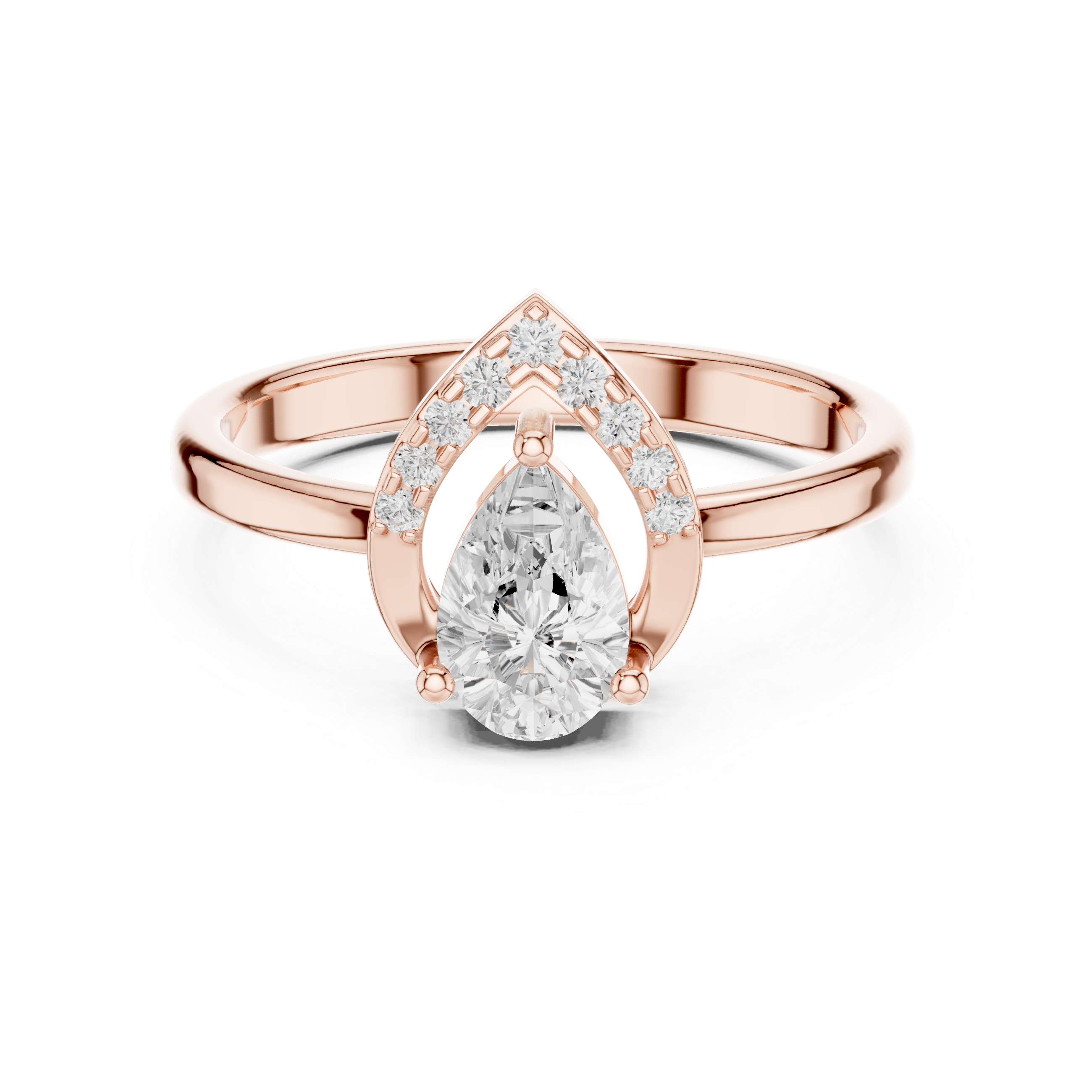 Pear Halo Diamond Engagement Ring