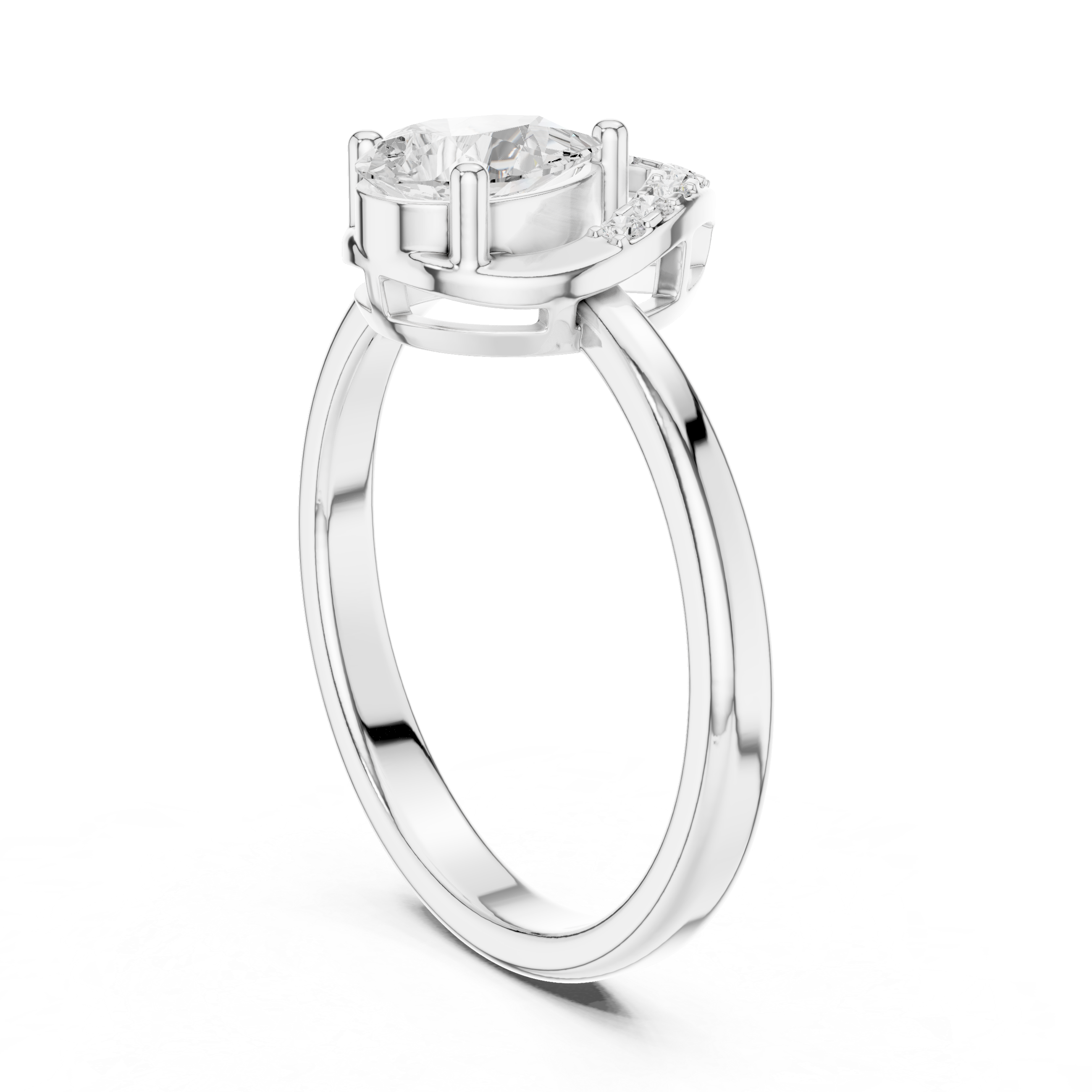Pear Halo Diamond Engagement Ring