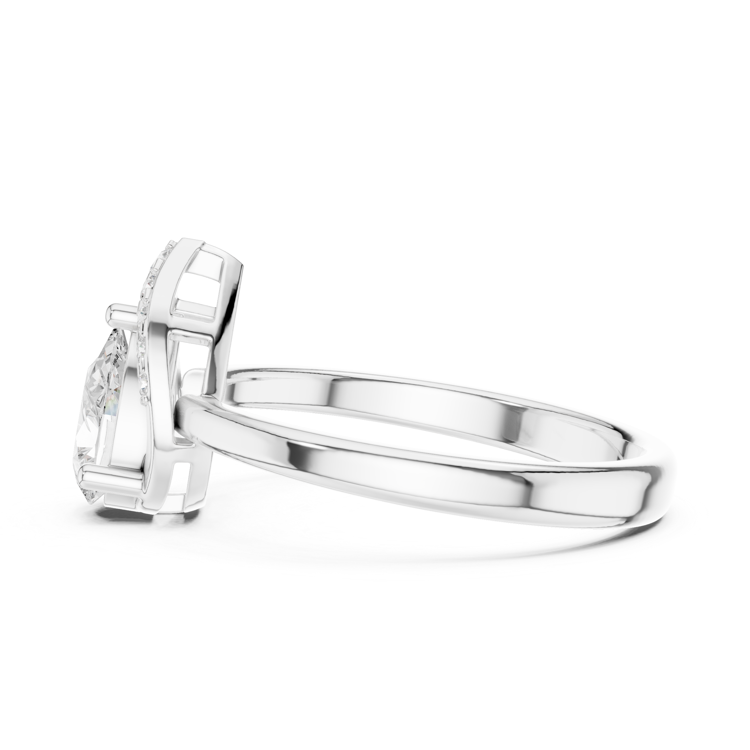 Pear Halo Diamond Engagement Ring