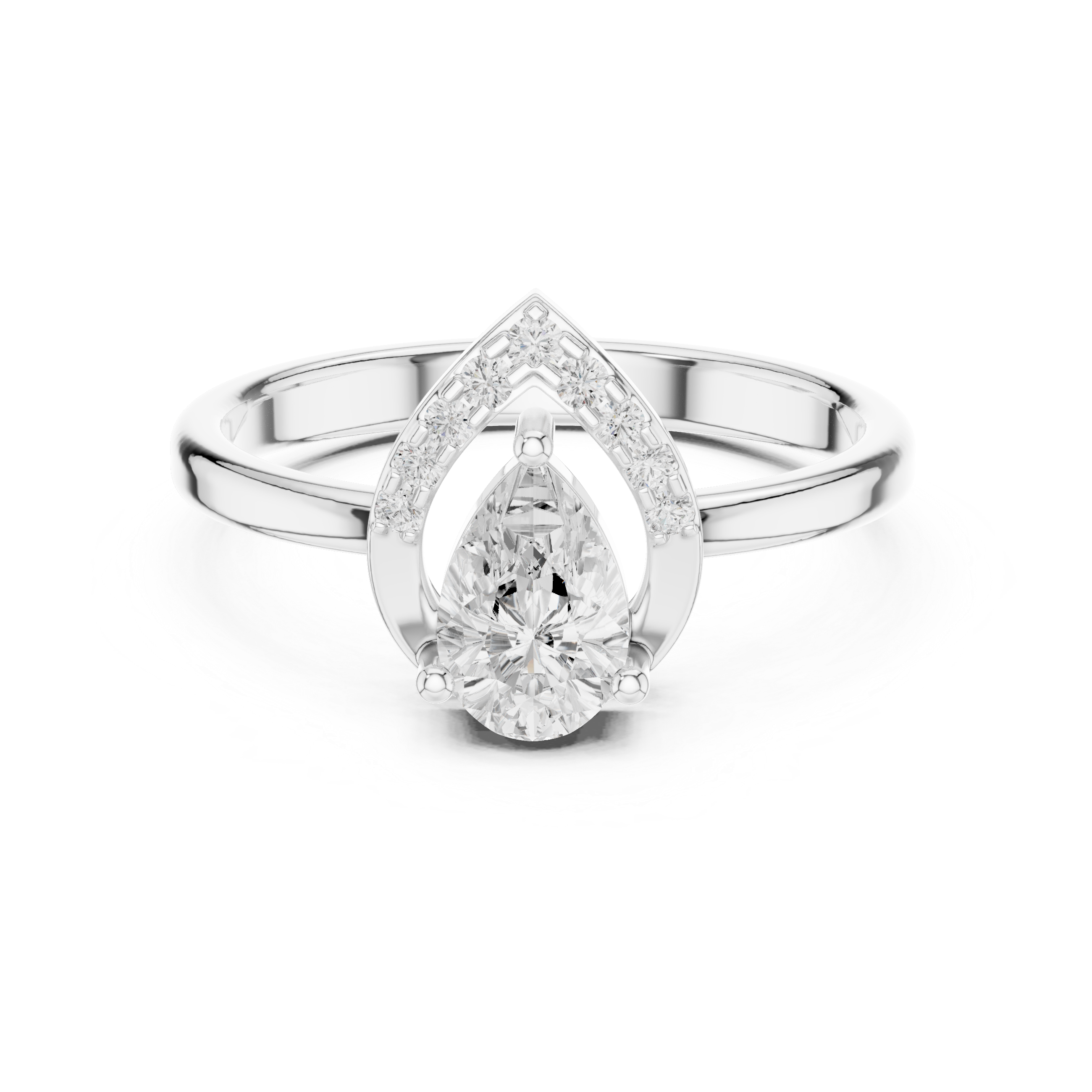 Pear Halo Diamond Engagement Ring