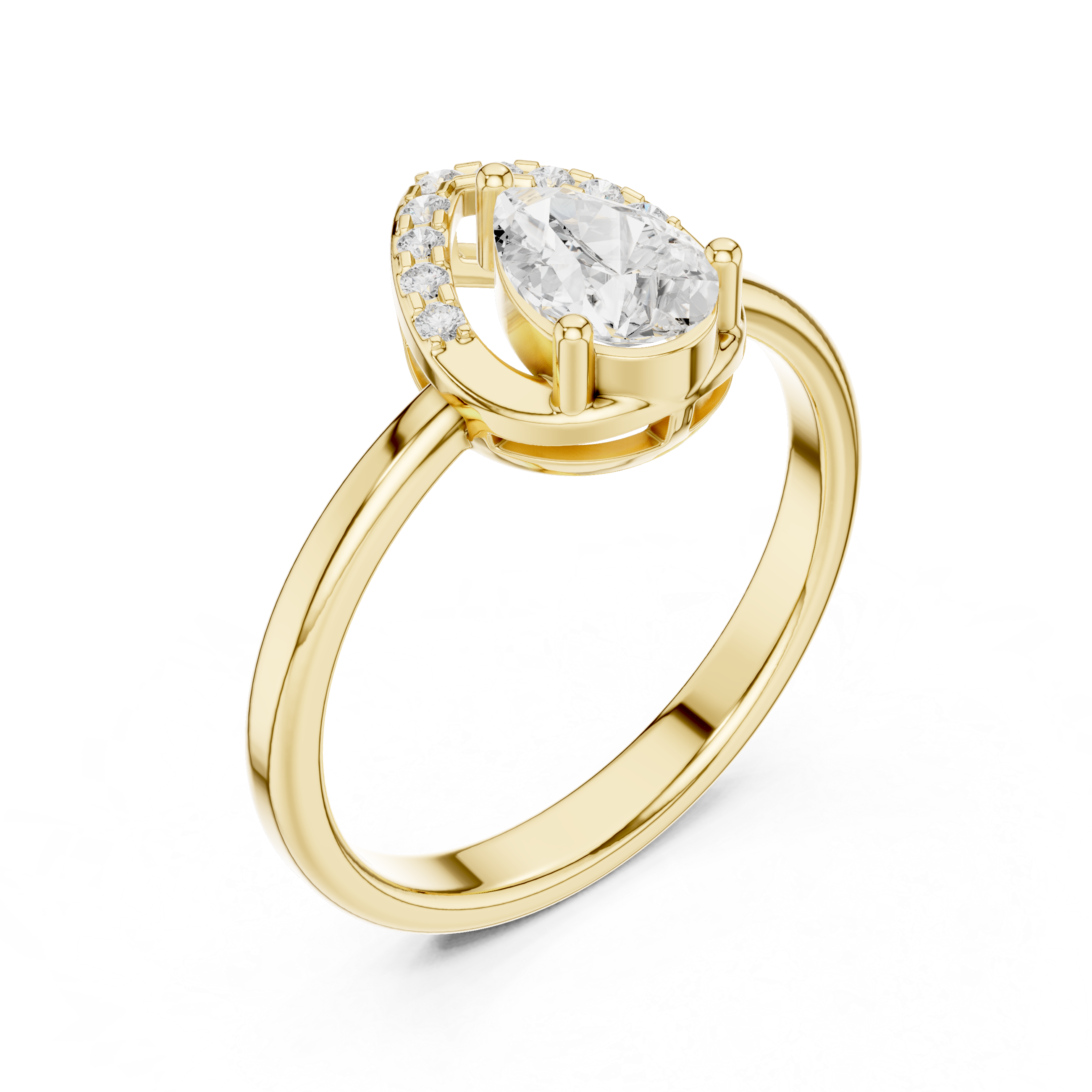 Pear Halo Diamond Engagement Ring