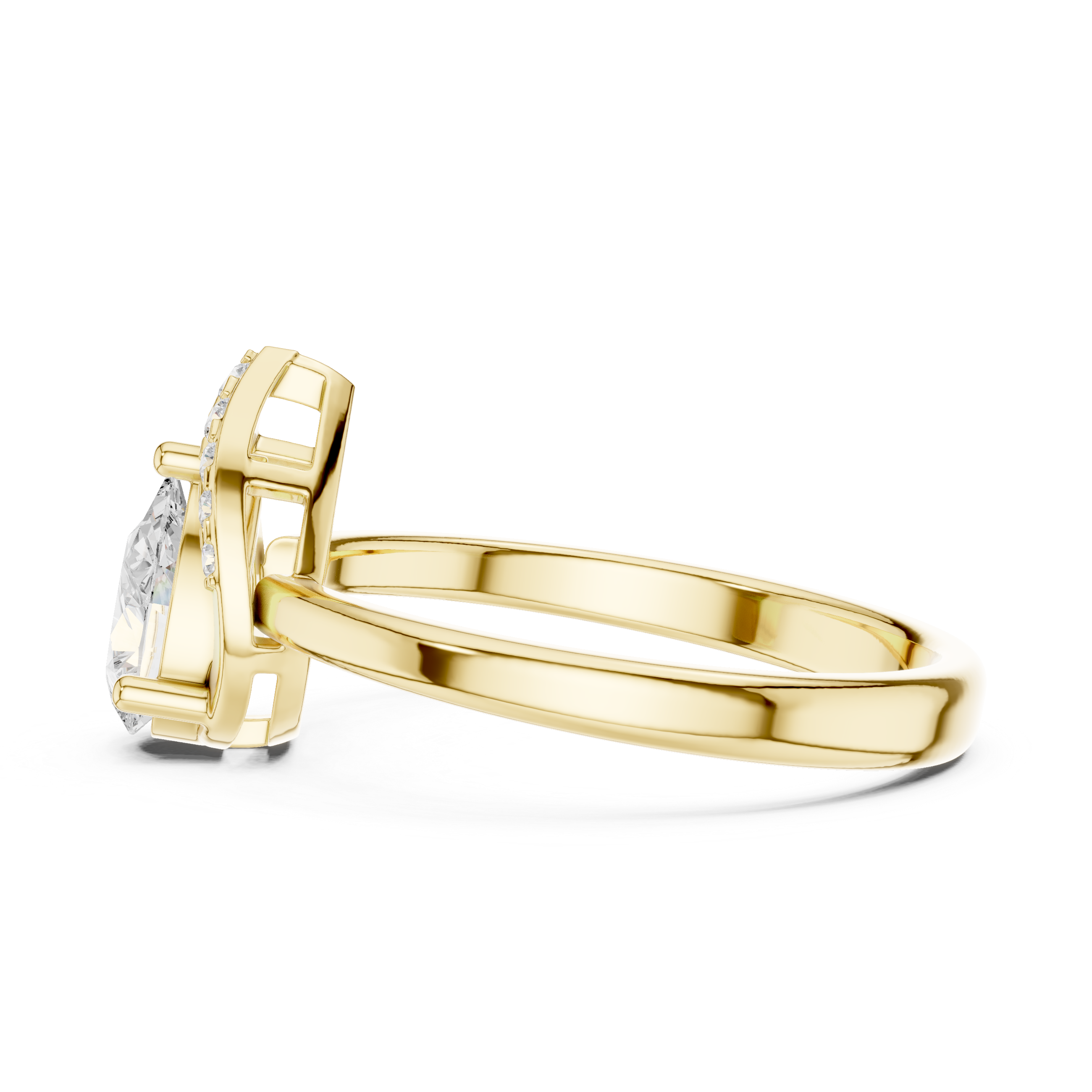 Pear Halo Diamond Engagement Ring