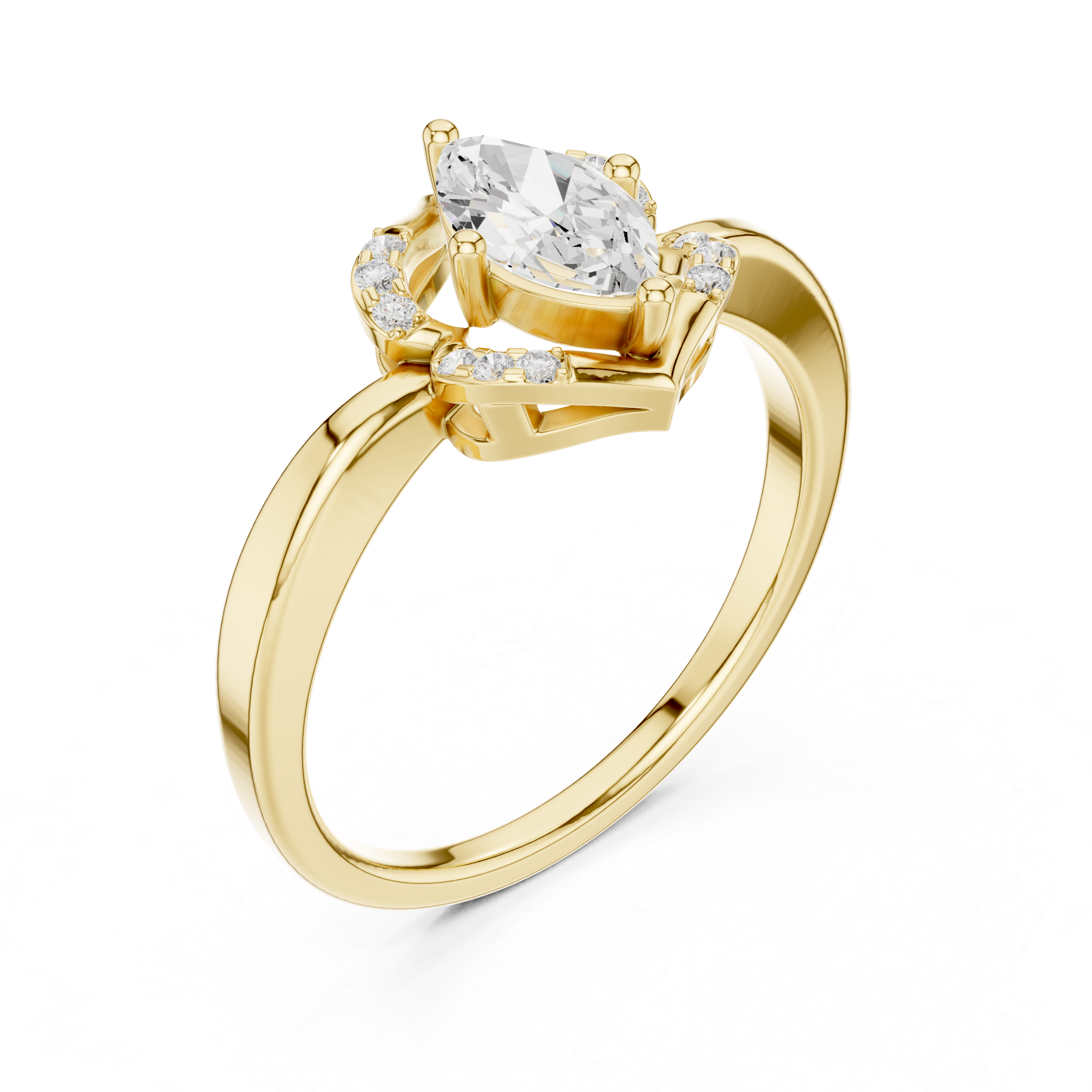 Vintage Marquise Halo Diamond Ring