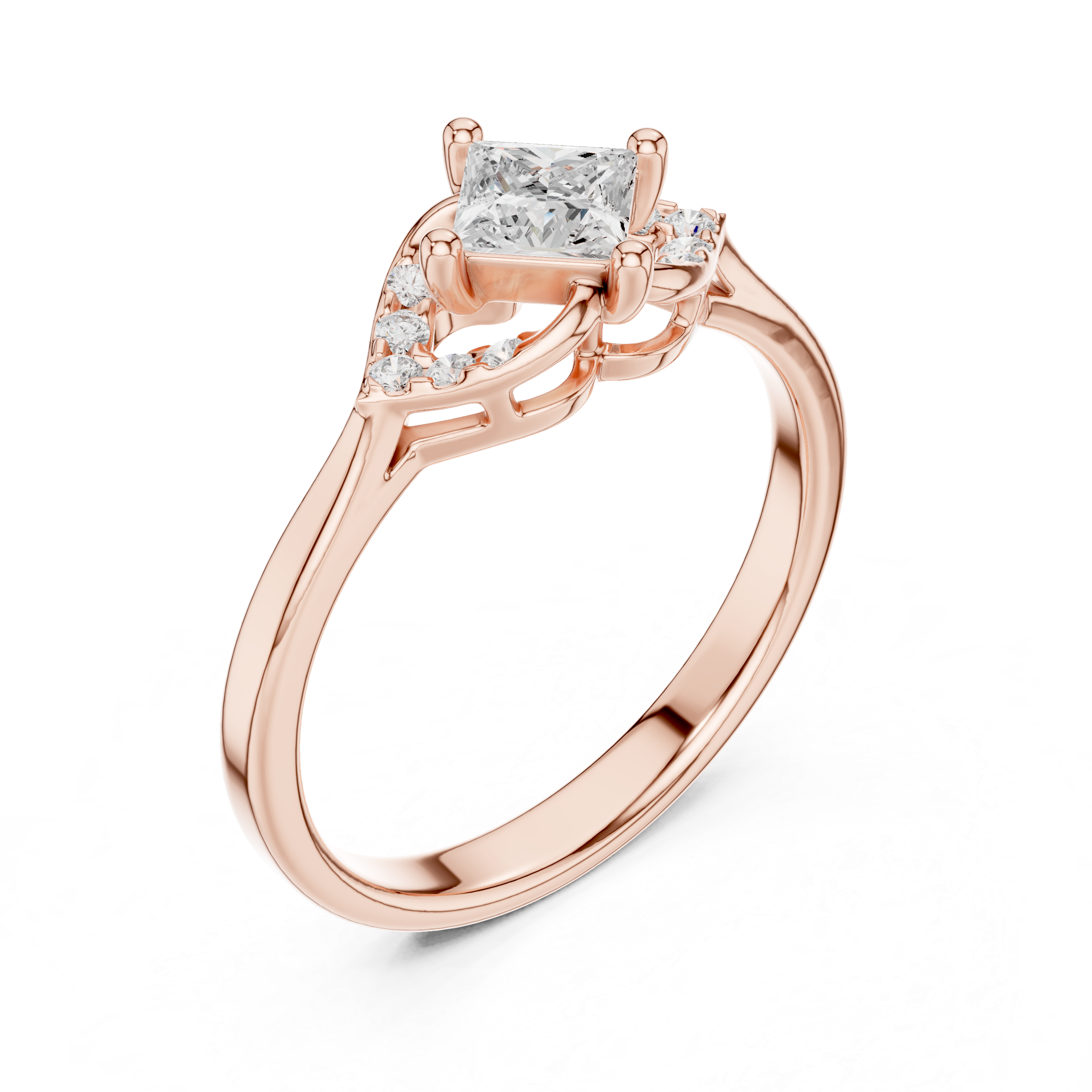 Vintage Princess Diamond Engagement Ring