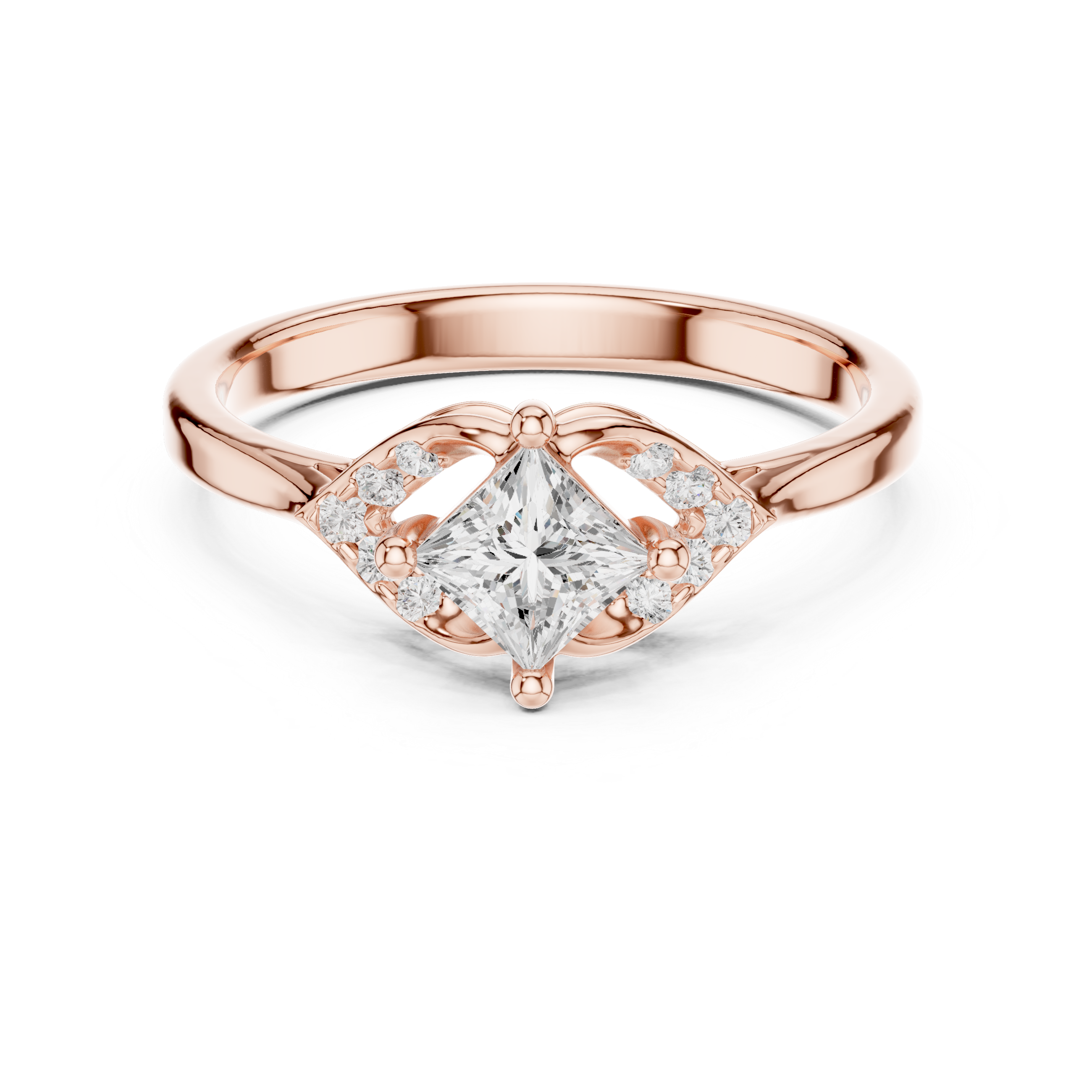 Vintage Princess Diamond Engagement Ring