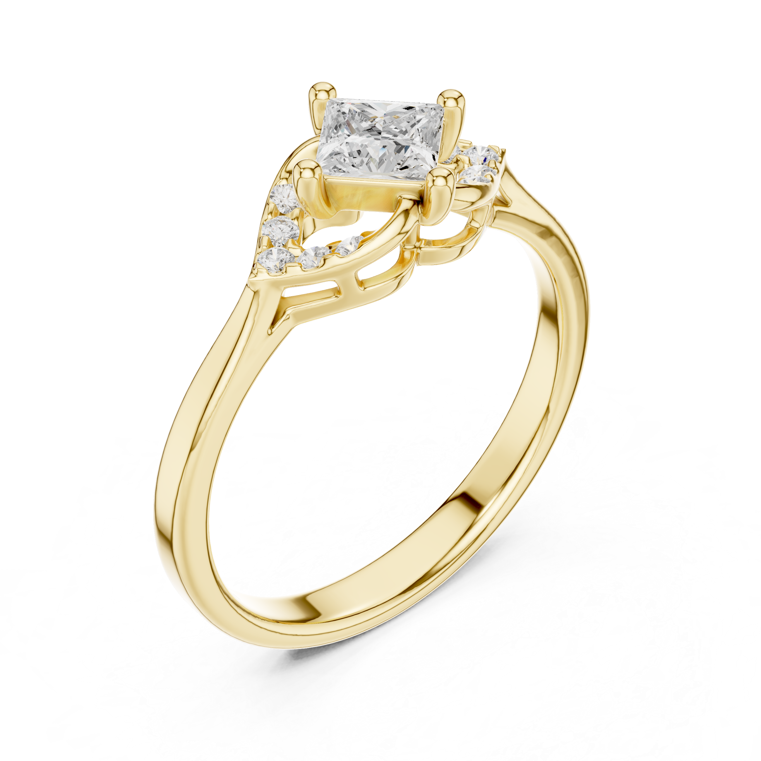 Vintage Princess Diamond Engagement Ring
