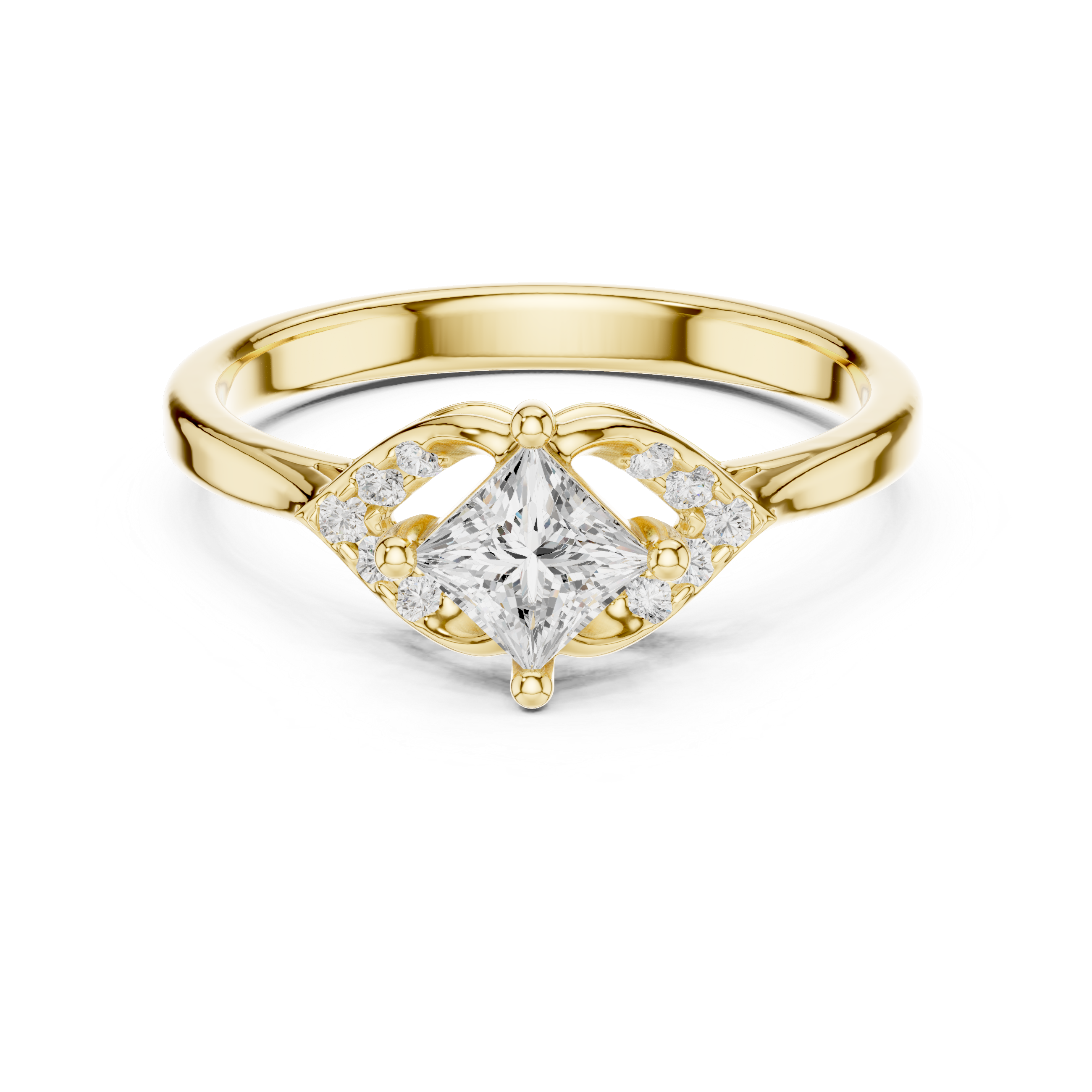 Vintage Princess Diamond Engagement Ring