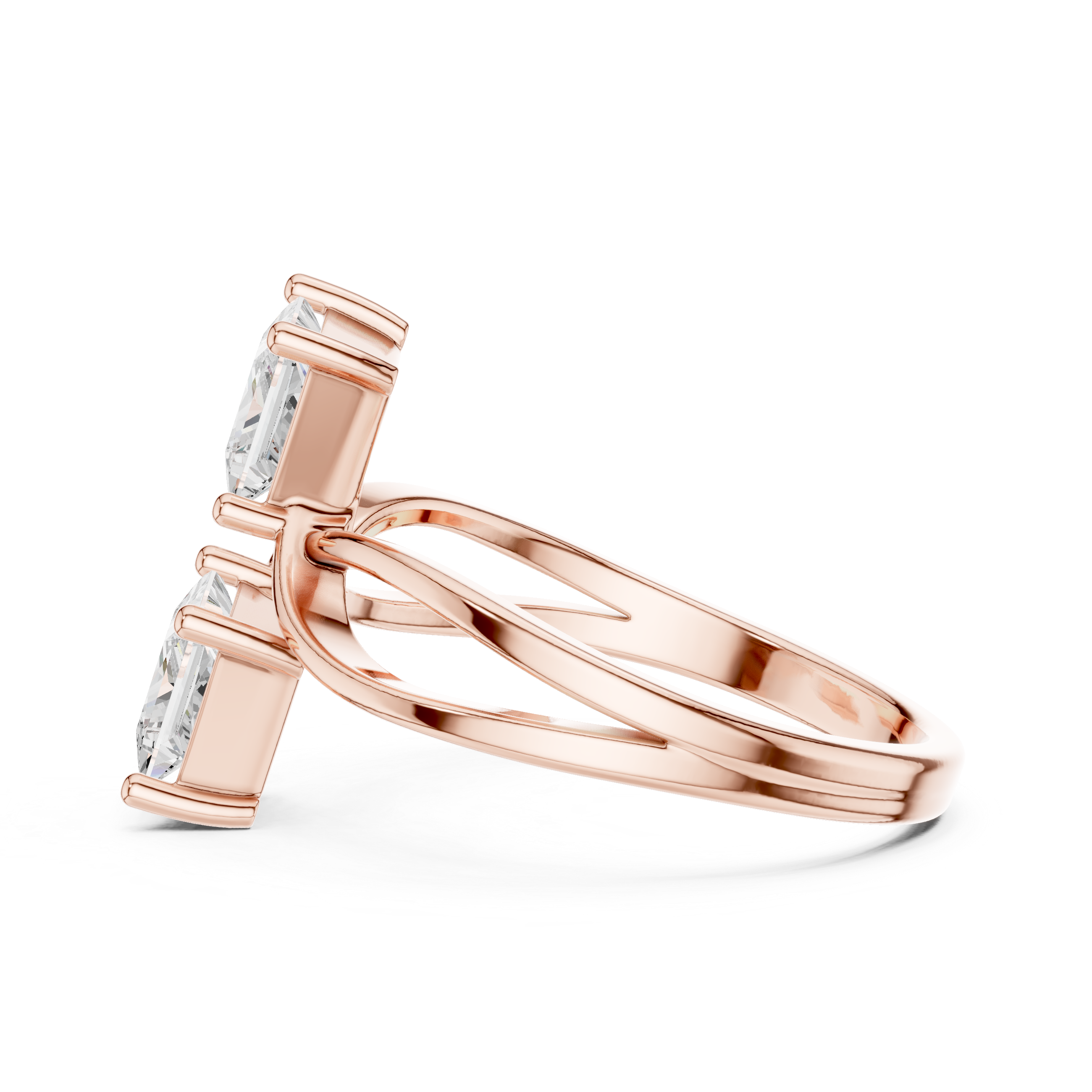Toi et Moi Princess Diamond Engagement Ring