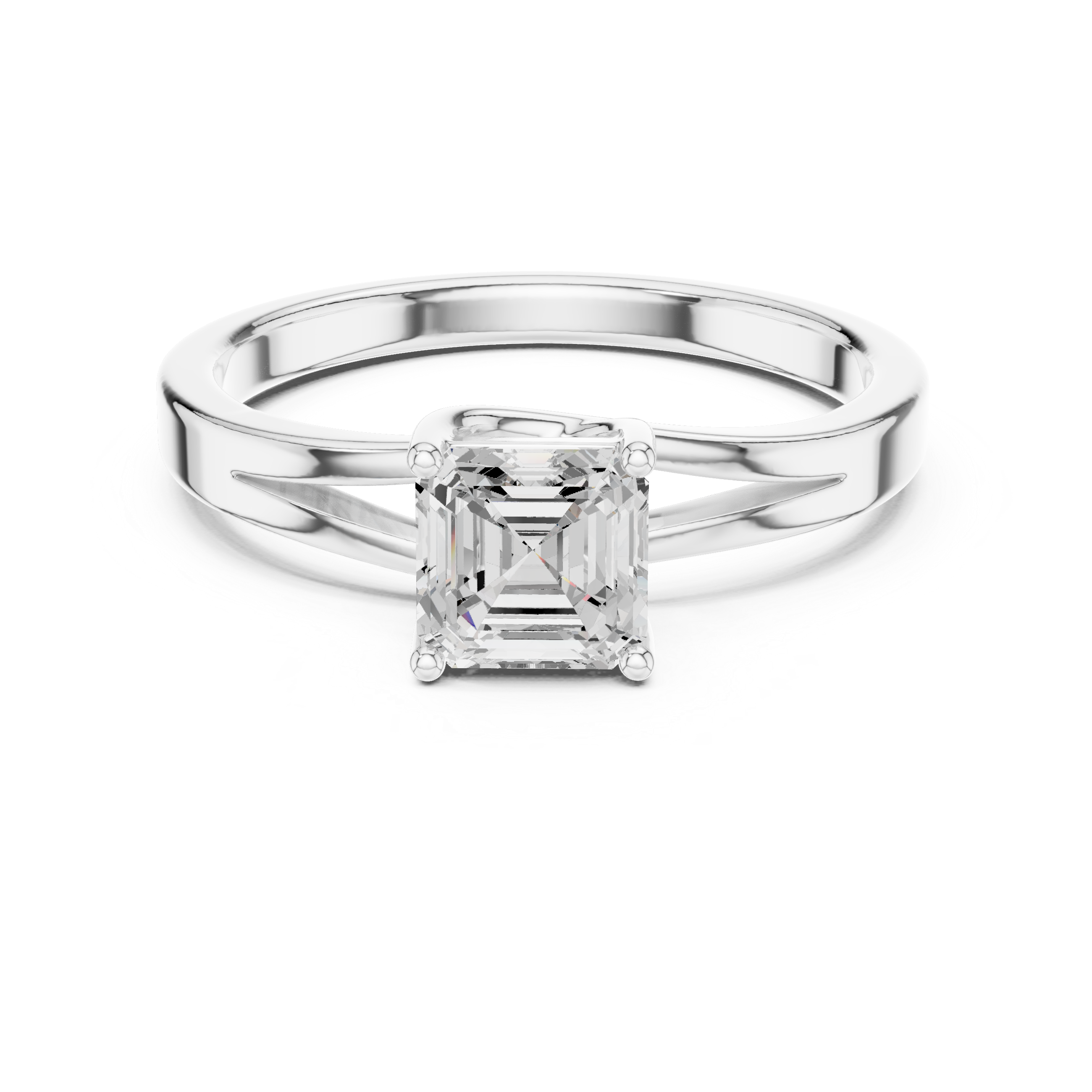 Emerald Cut Diamond Solitaire Engagement Ring