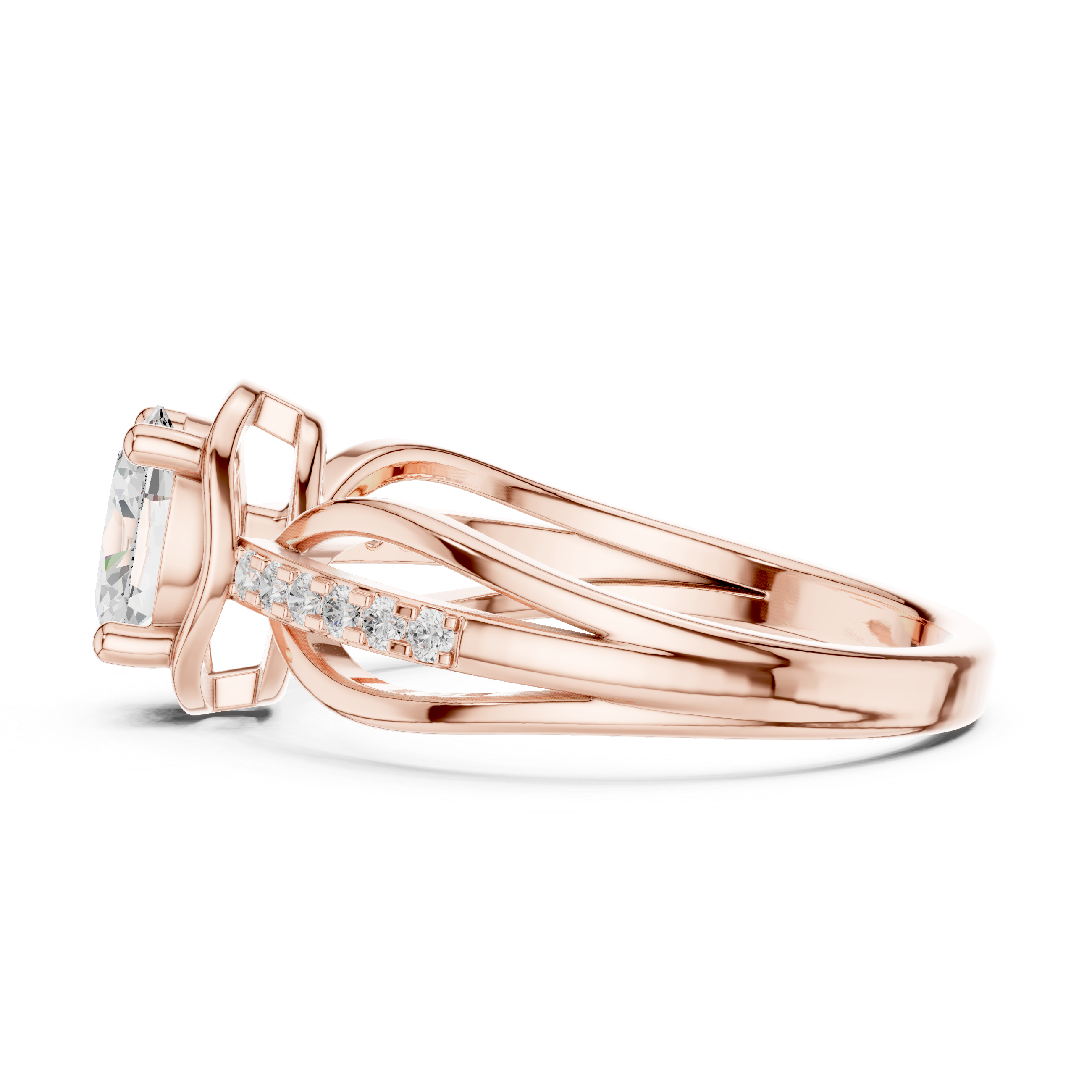 Oval Diamond Infinity Engagement Ring