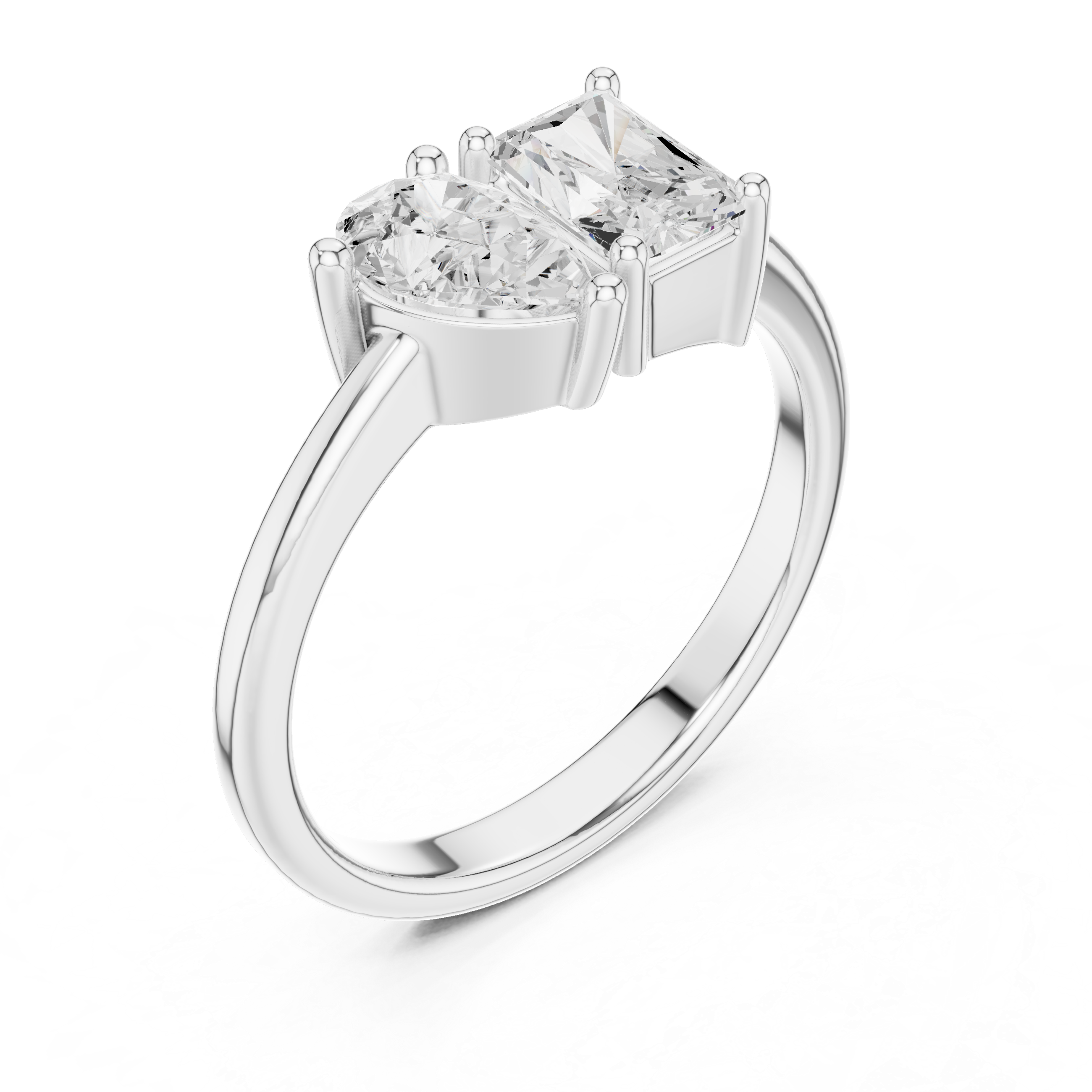 Toi et Moi Pear & Radiant Diamond Ring