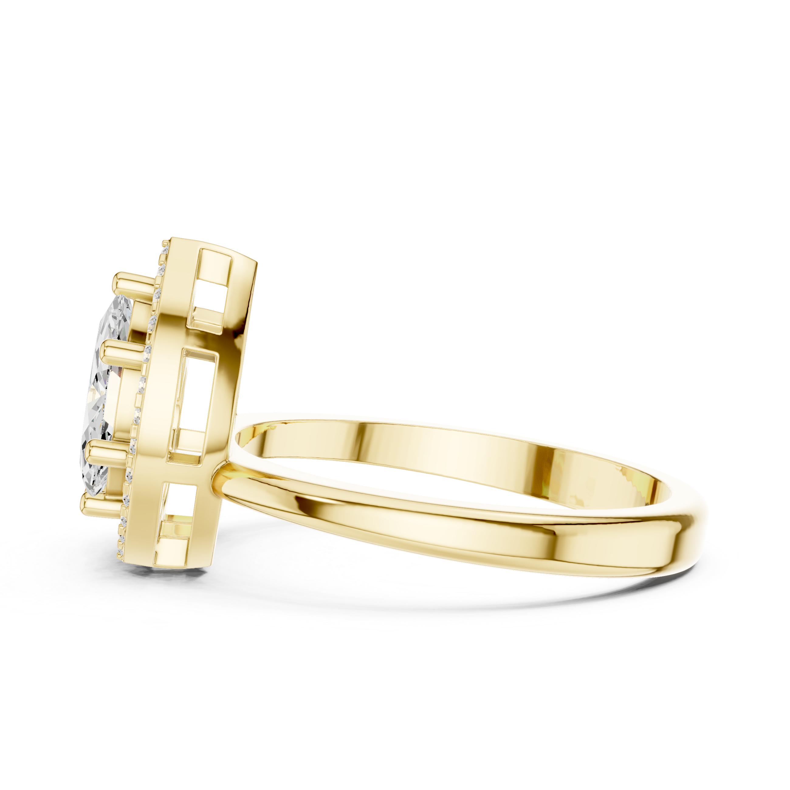 Halo Toi et Moi Pear & Marquise Ring