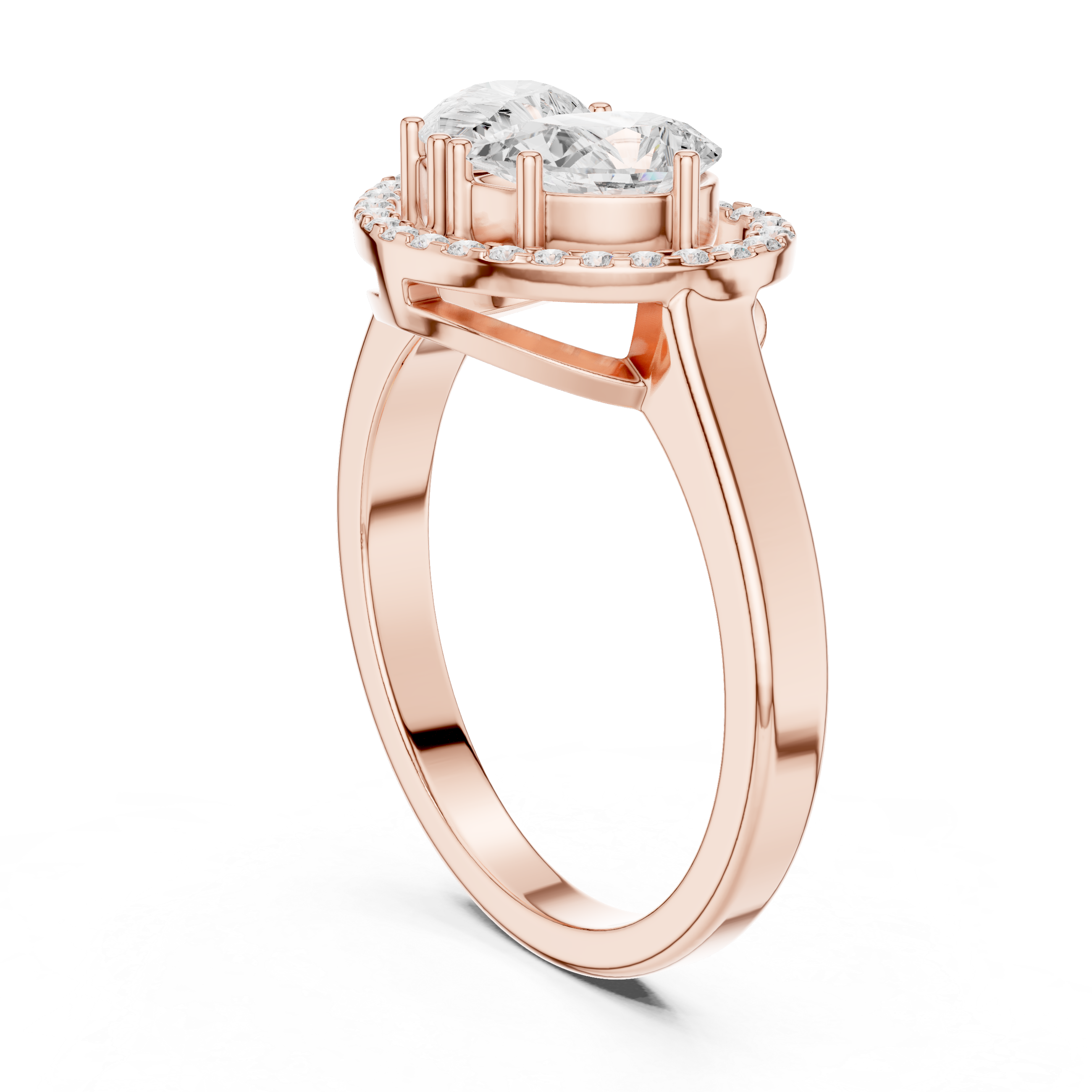 Heart Halo Diamond Ring 1.02 CTHeart Halo Diamond Ring 1.02 CT
