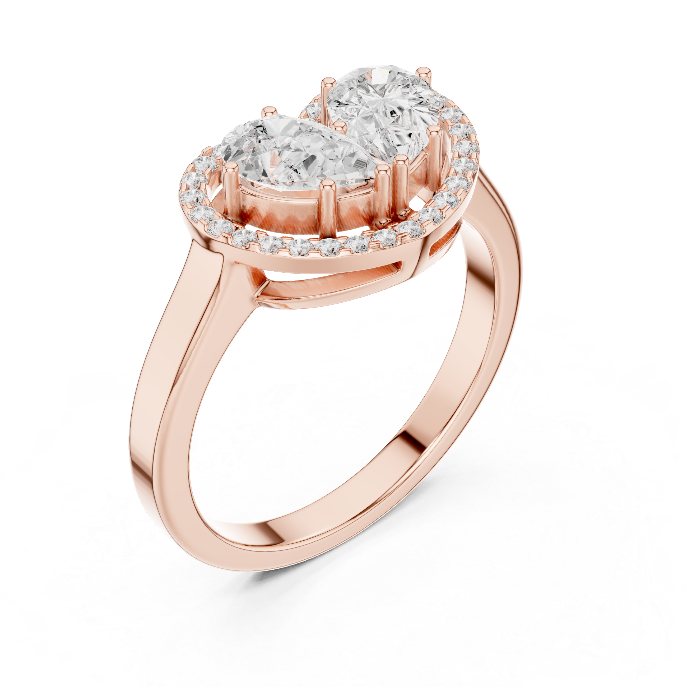 Heart Halo Diamond Ring 1.02 CTHeart Halo Diamond Ring 1.02 CT