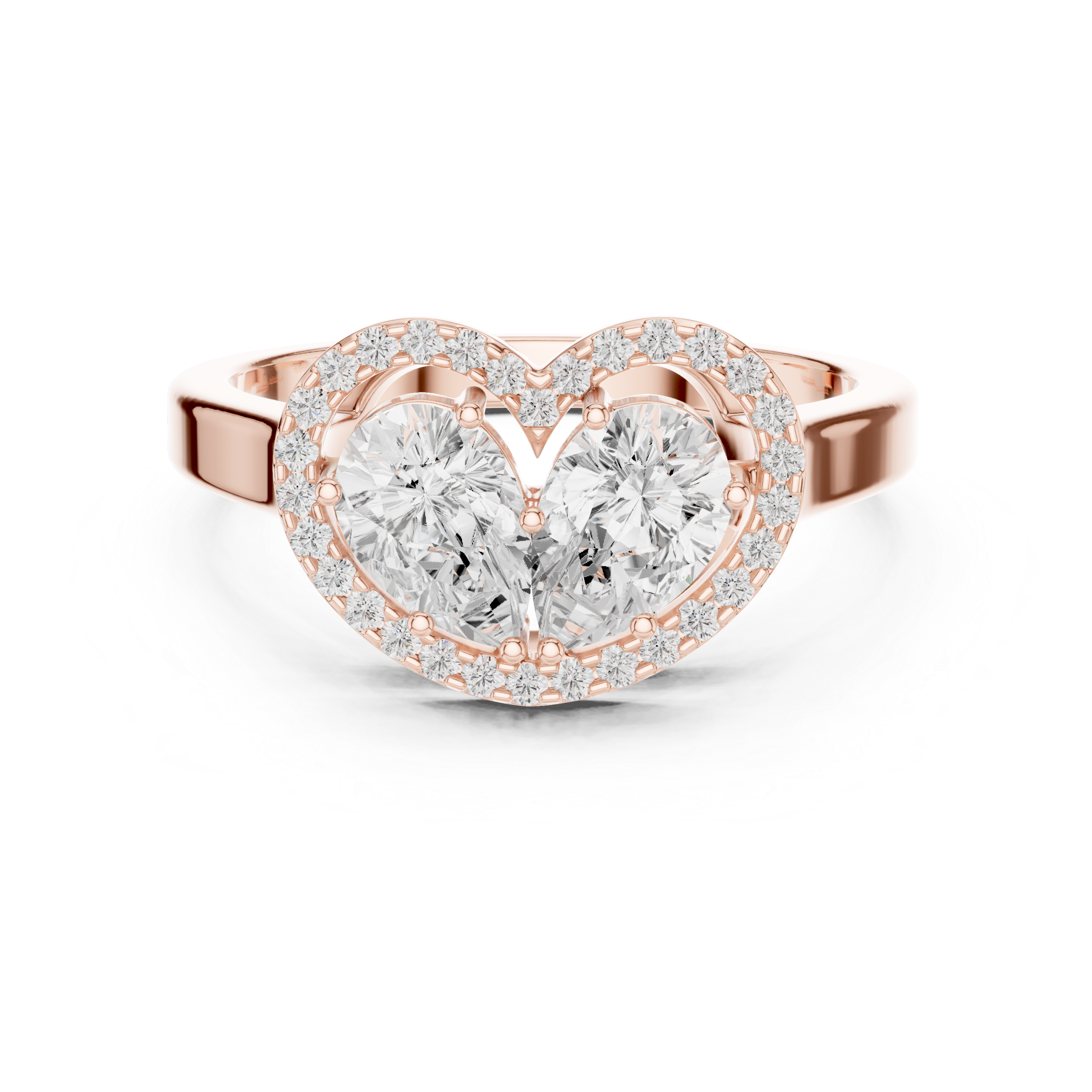 Heart Halo Diamond Ring 1.02 CTHeart Halo Diamond Ring 1.02 CT