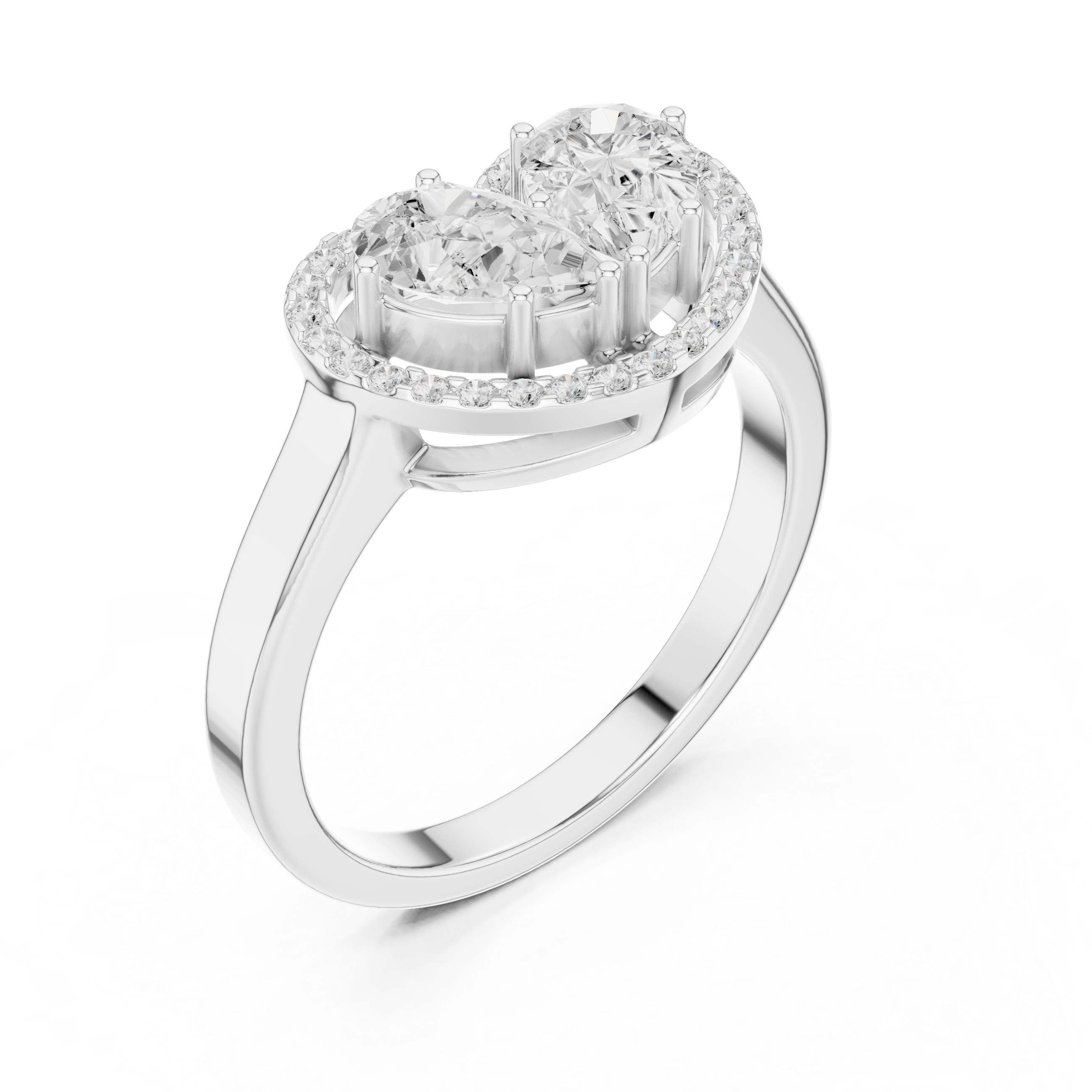 Heart Halo Diamond Ring 1.02 CTHeart Halo Diamond Ring 1.02 CT