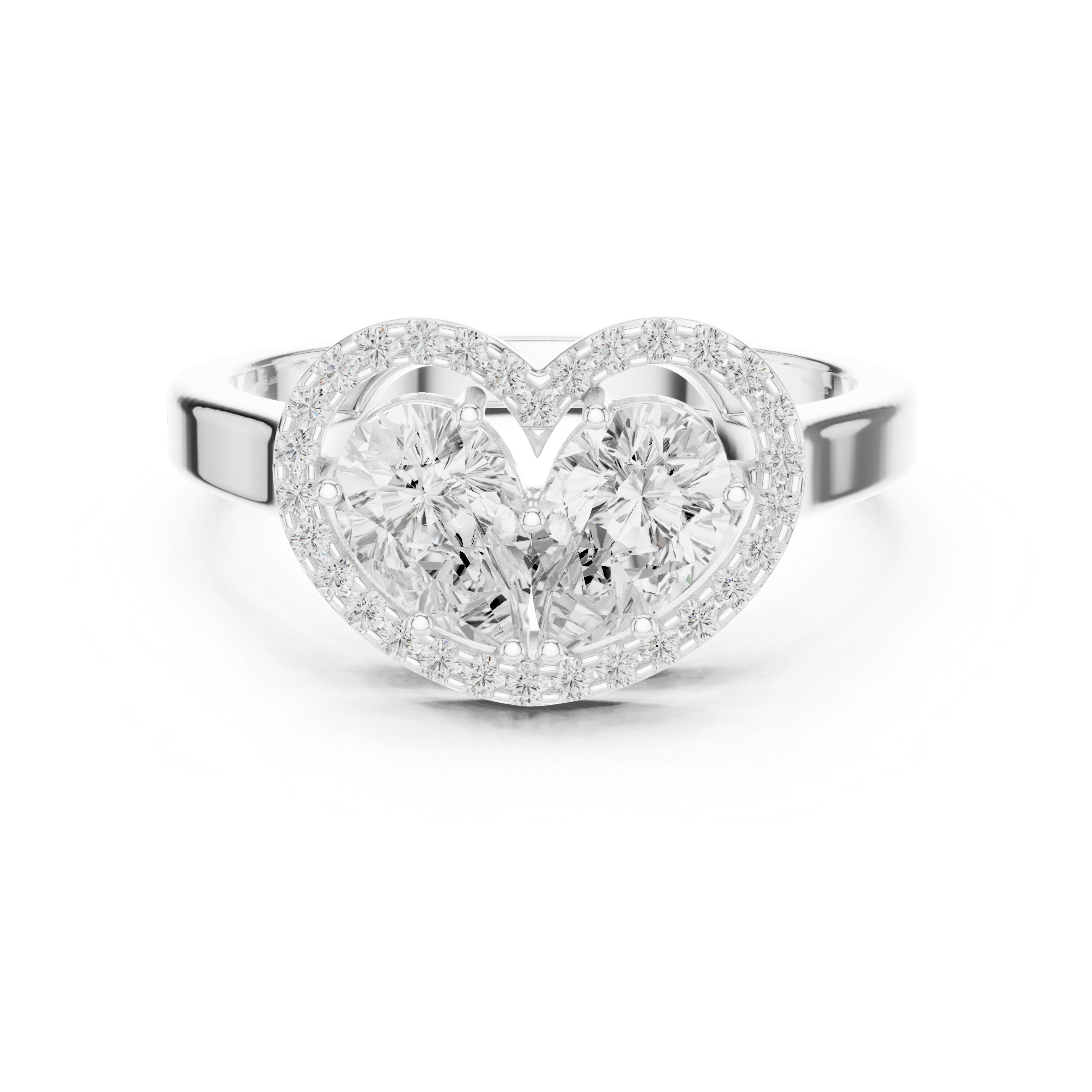 Heart Halo Diamond Ring 1.02 CTHeart Halo Diamond Ring 1.02 CT