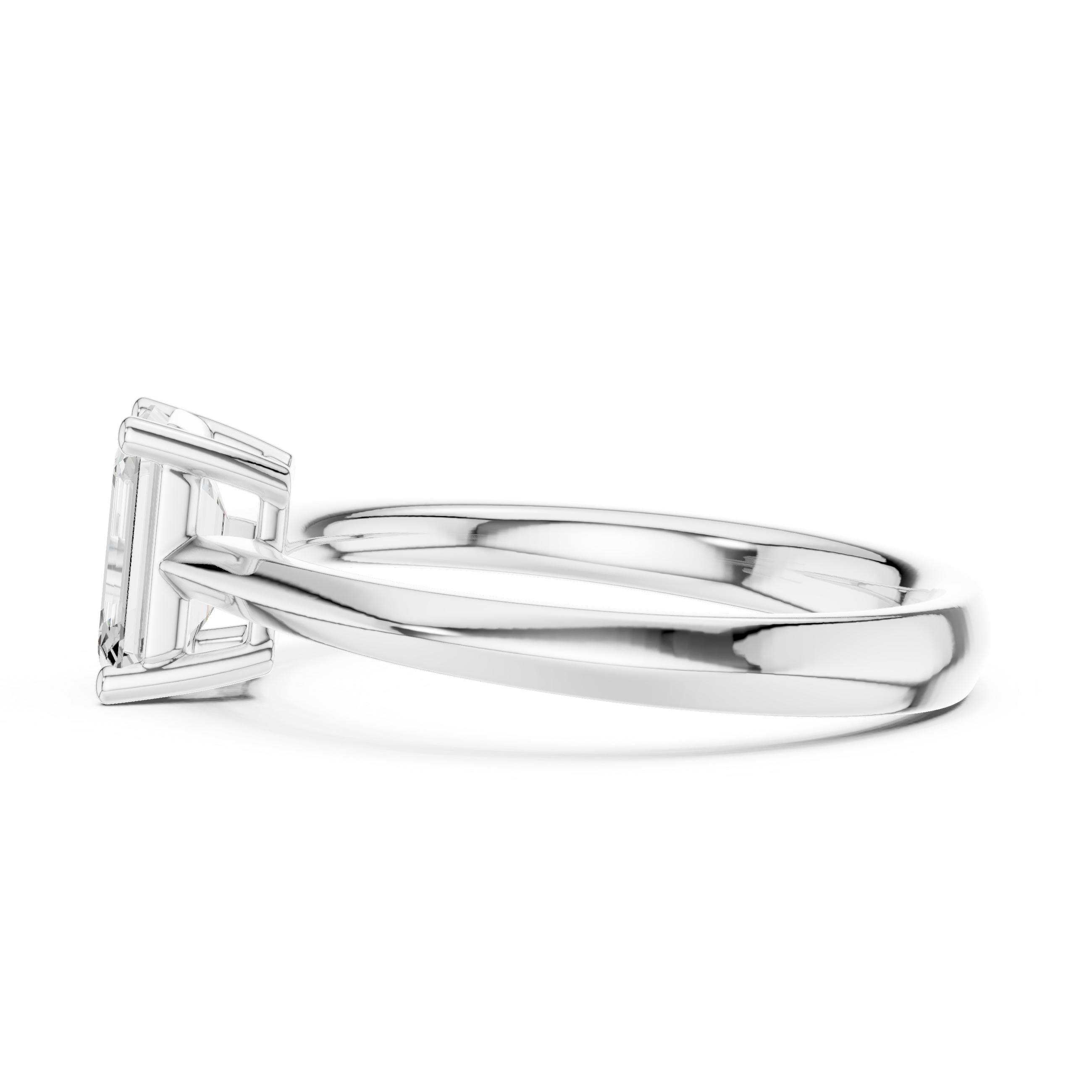 Emerald Cut Solitaire Engagement Ring 1.02 CT