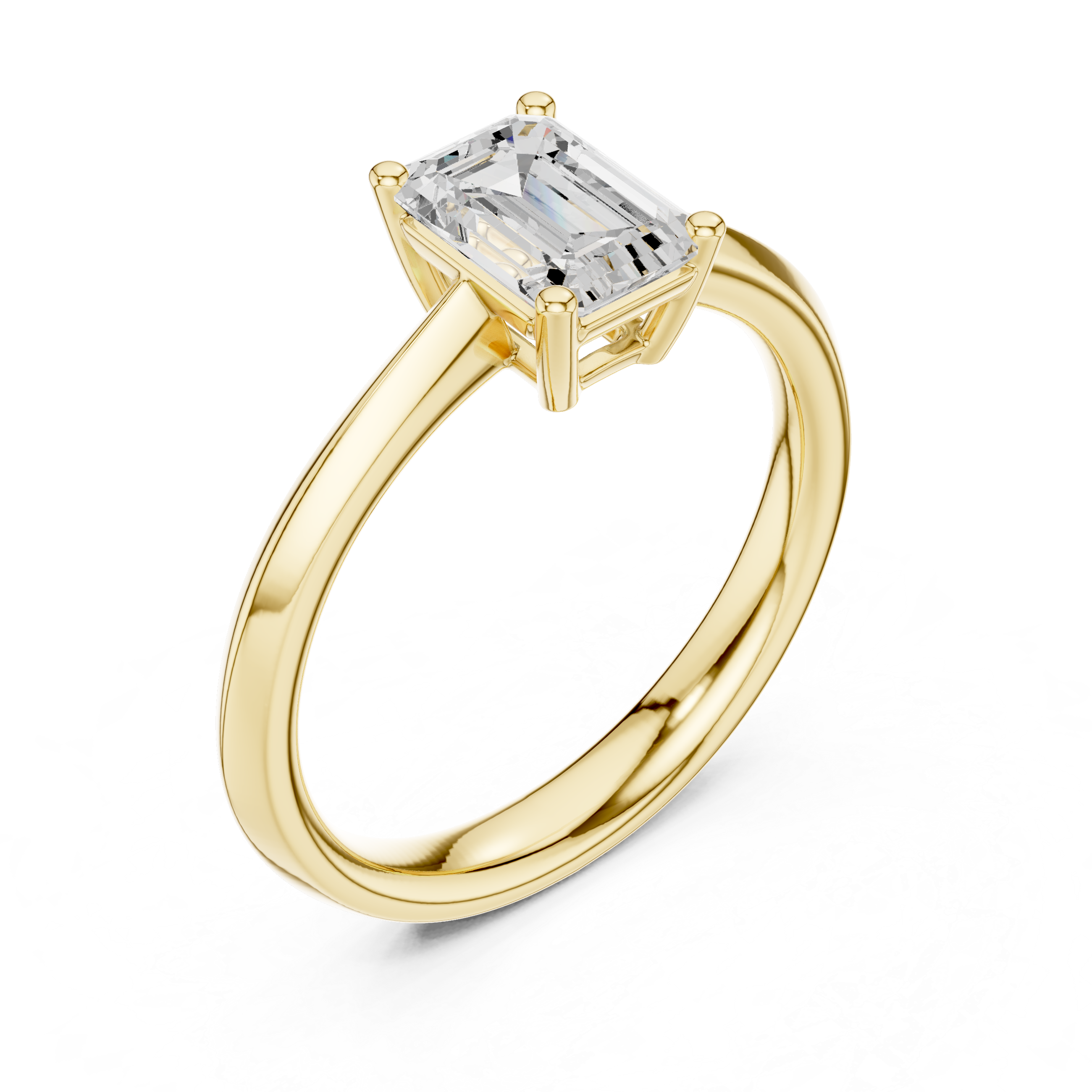 Emerald Cut Solitaire Engagement Ring 1.02 CT