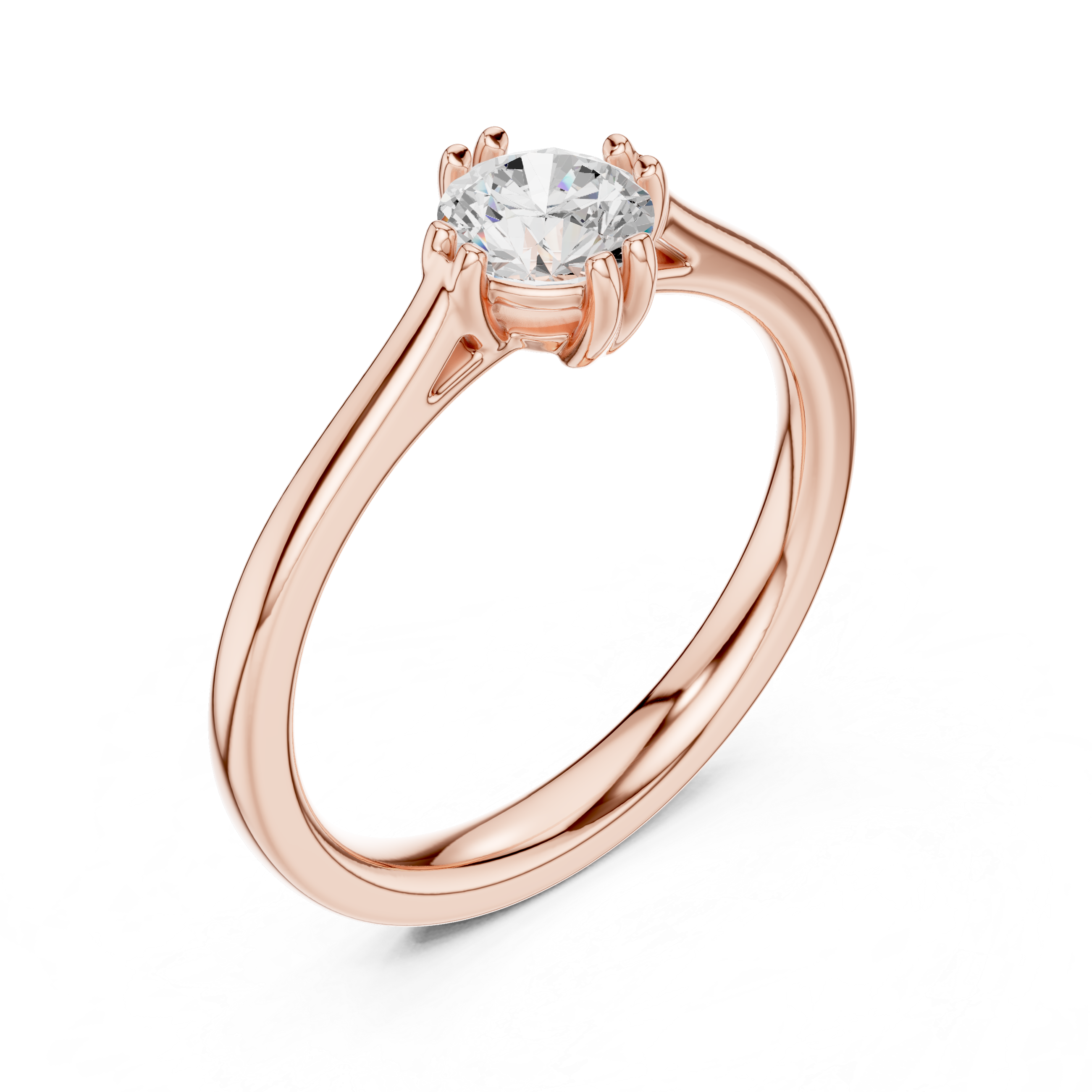 Classic Six Prong Solitaire Engagement Ring 0.50 CT