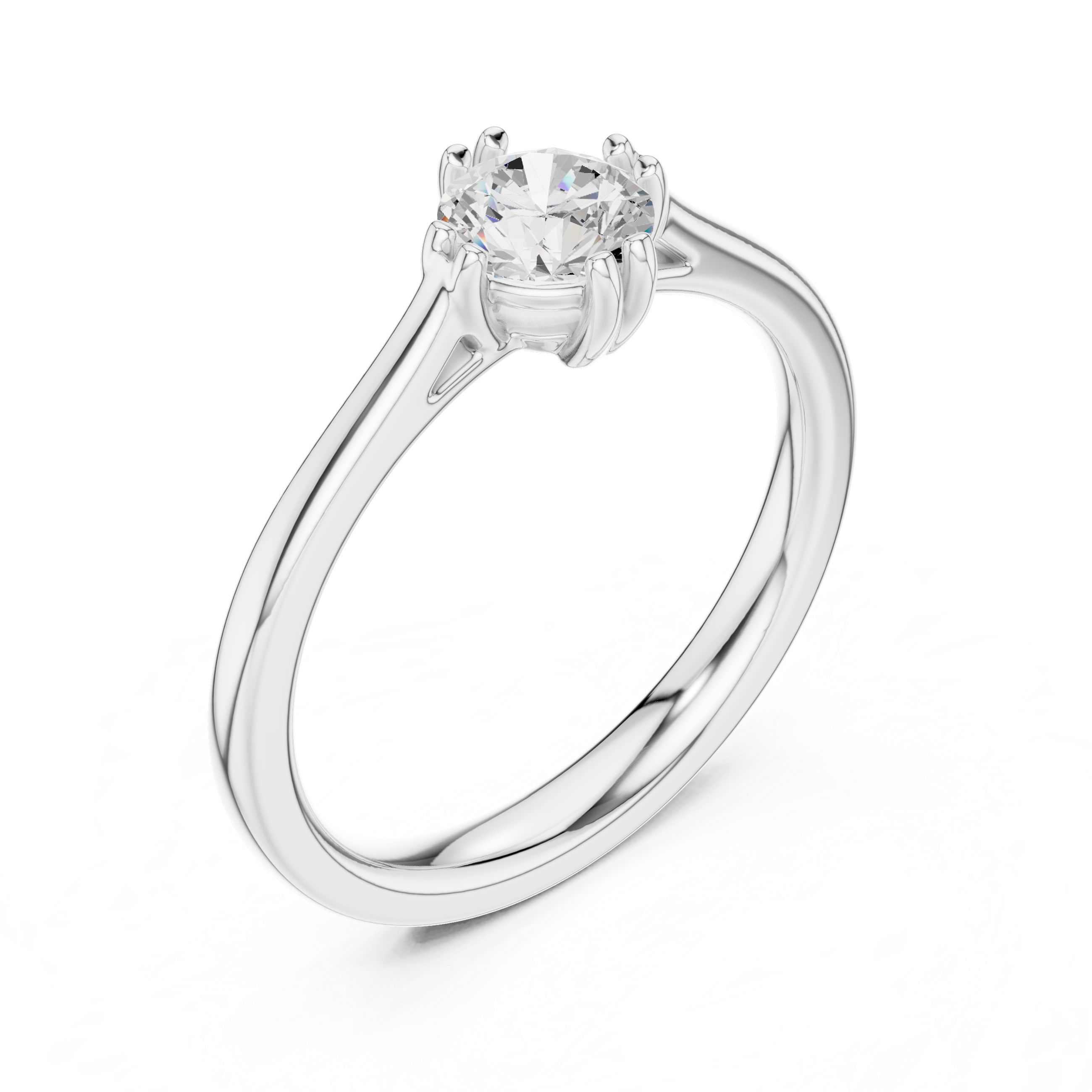 Classic Six Prong Solitaire Engagement Ring 0.50 CT