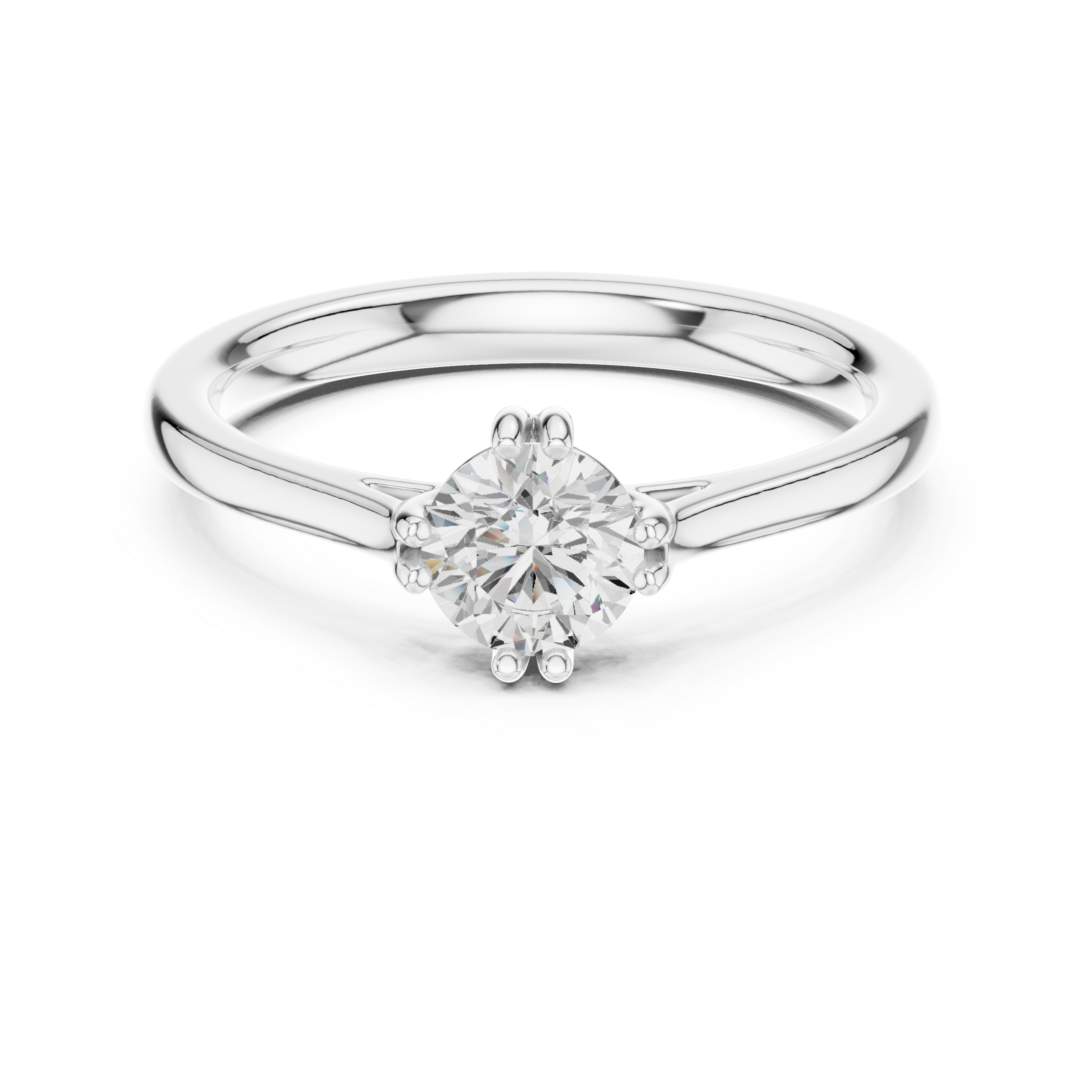 Classic Six Prong Solitaire Engagement Ring 0.50 CT