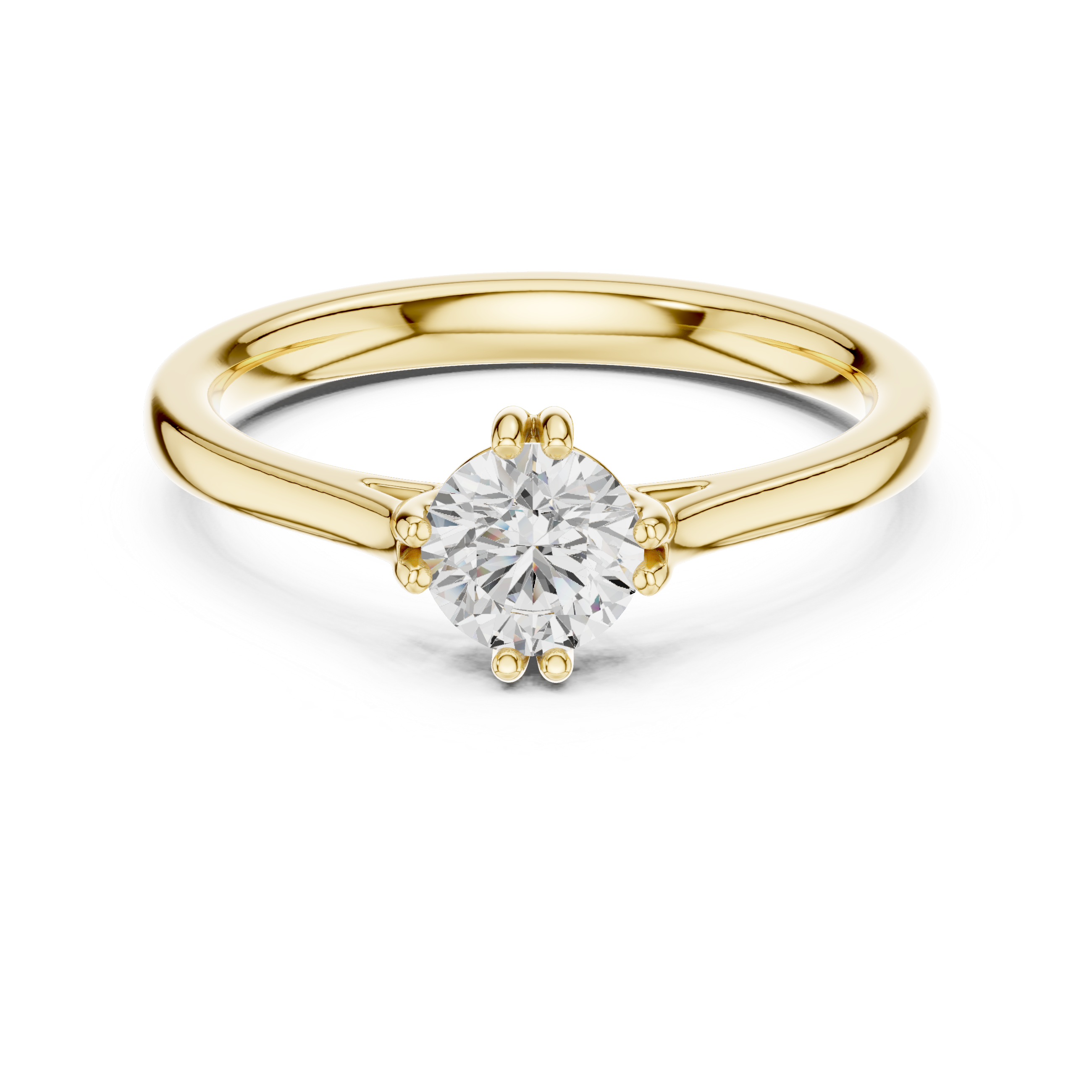 Classic Six Prong Solitaire Engagement Ring 0.50 CT
