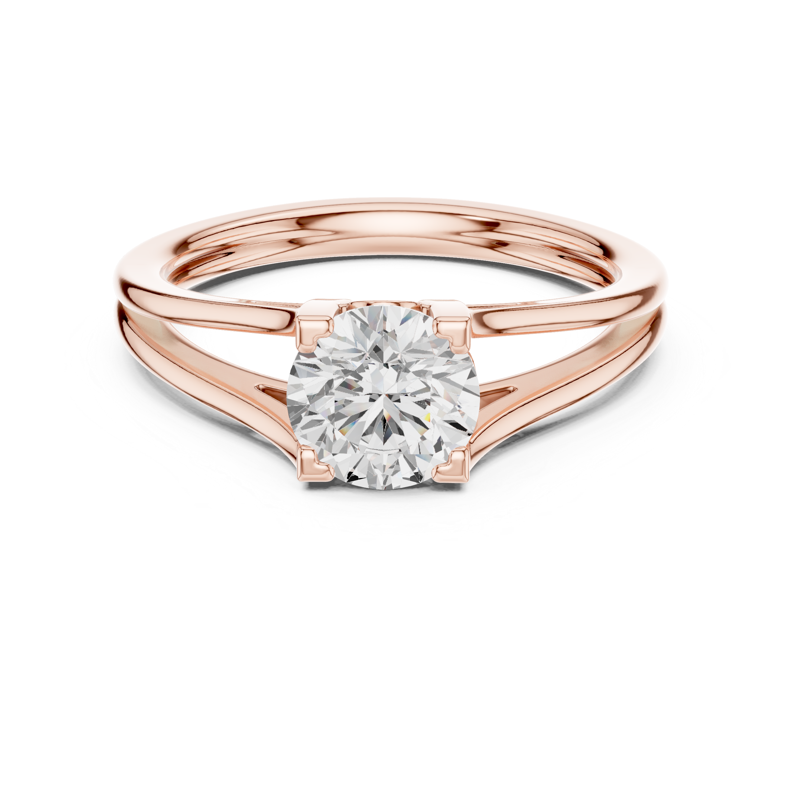 Split Shank Solitaire Engagement Ring 1 CT