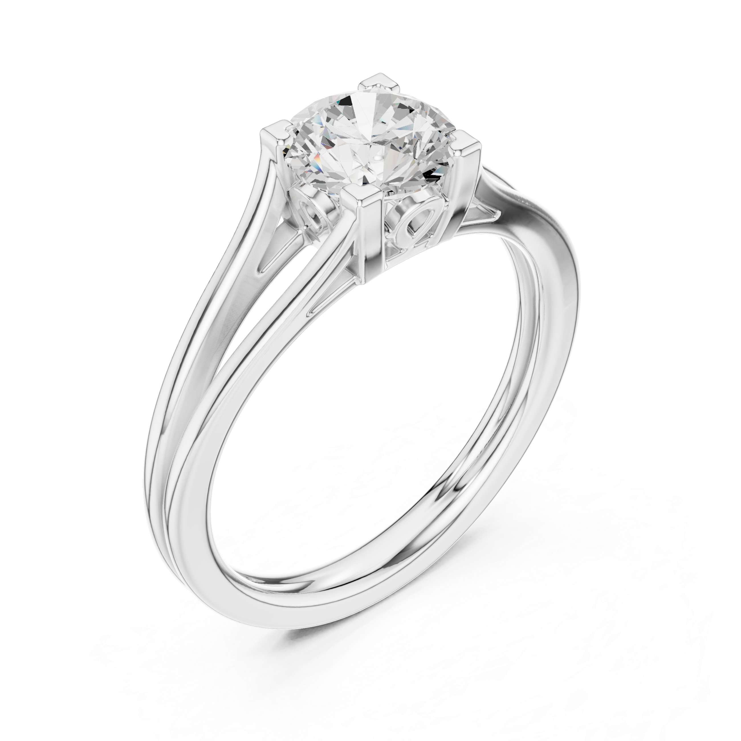 Split Shank Solitaire Engagement Ring 1 CT