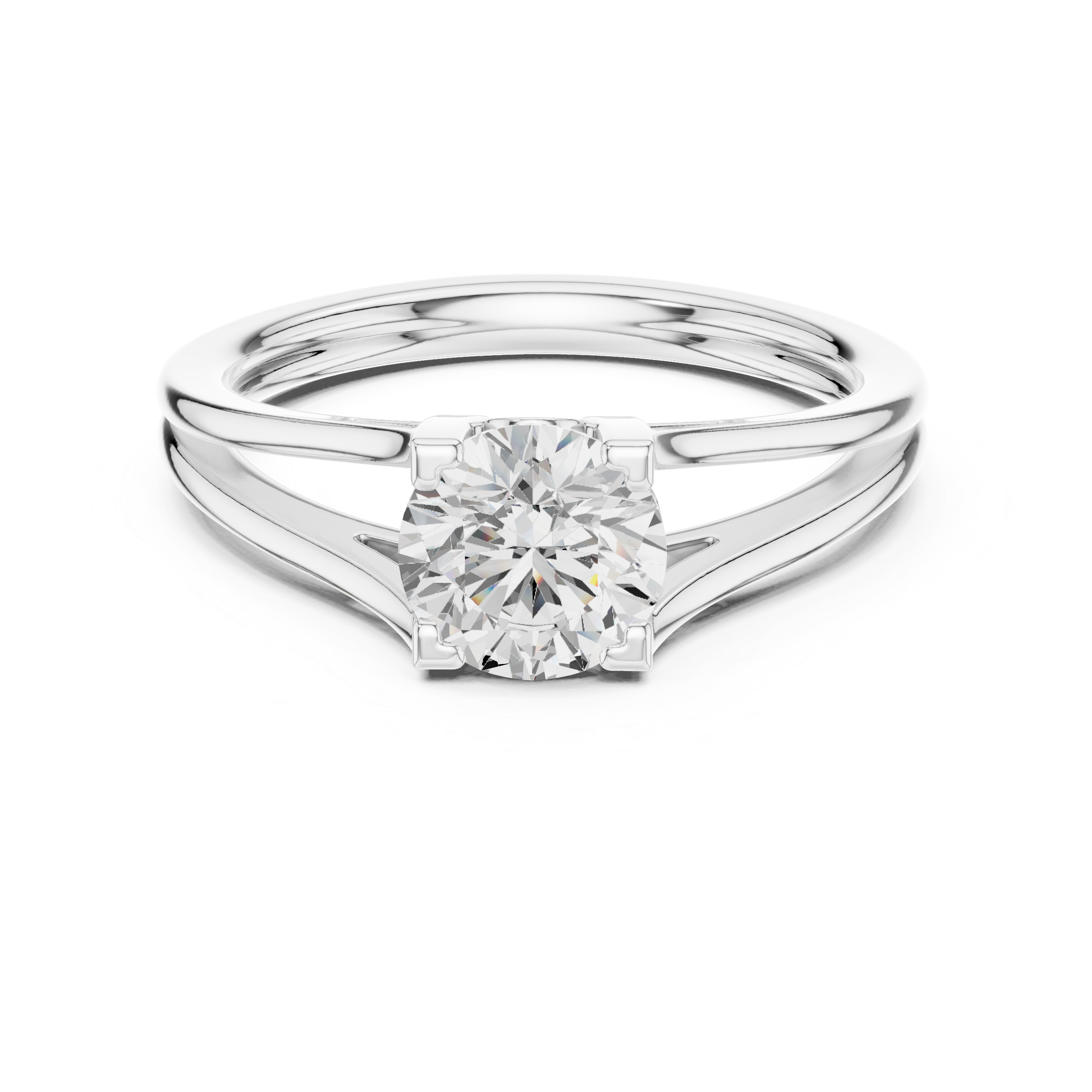 Split Shank Solitaire Engagement Ring 1 CT