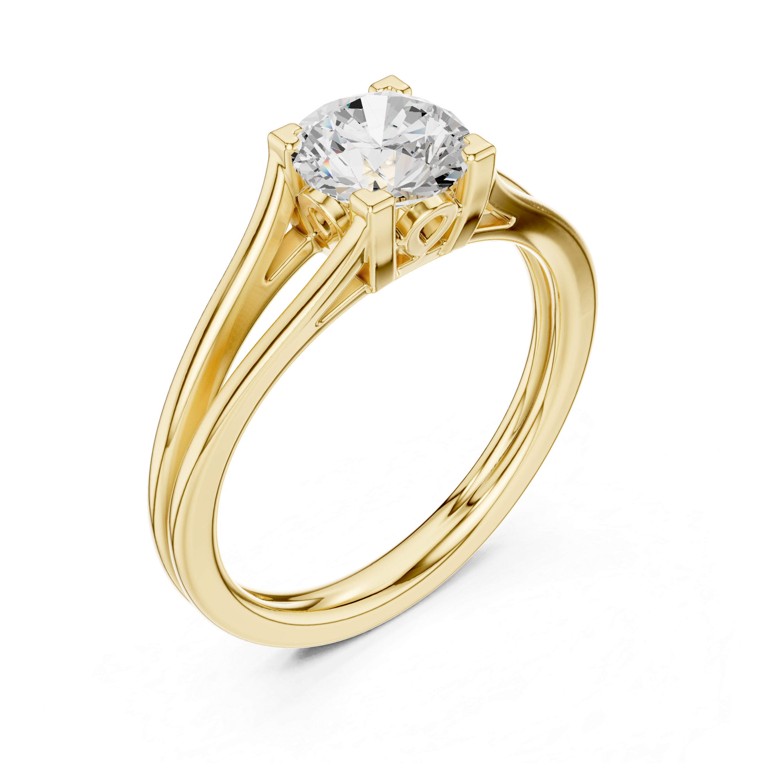 Split Shank Solitaire Engagement Ring 1 CT