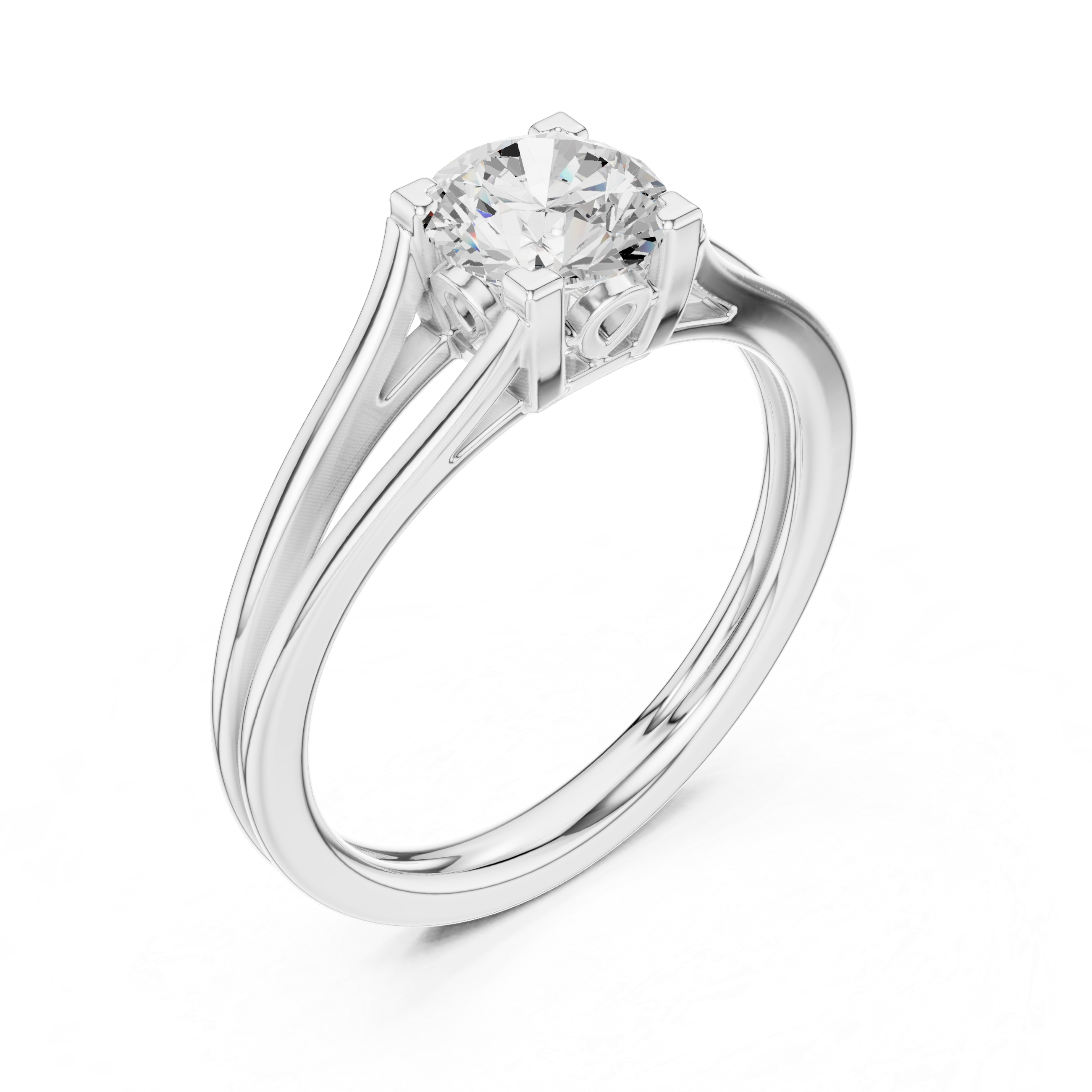 Split Shank Solitaire Engagement Ring 0.85 CT