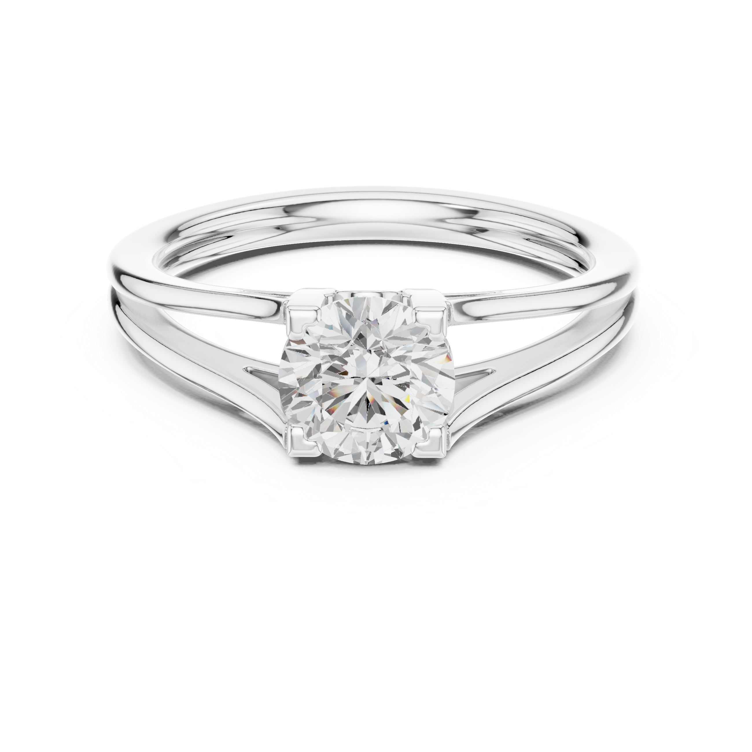 Split Shank Solitaire Engagement Ring 0.85 CT