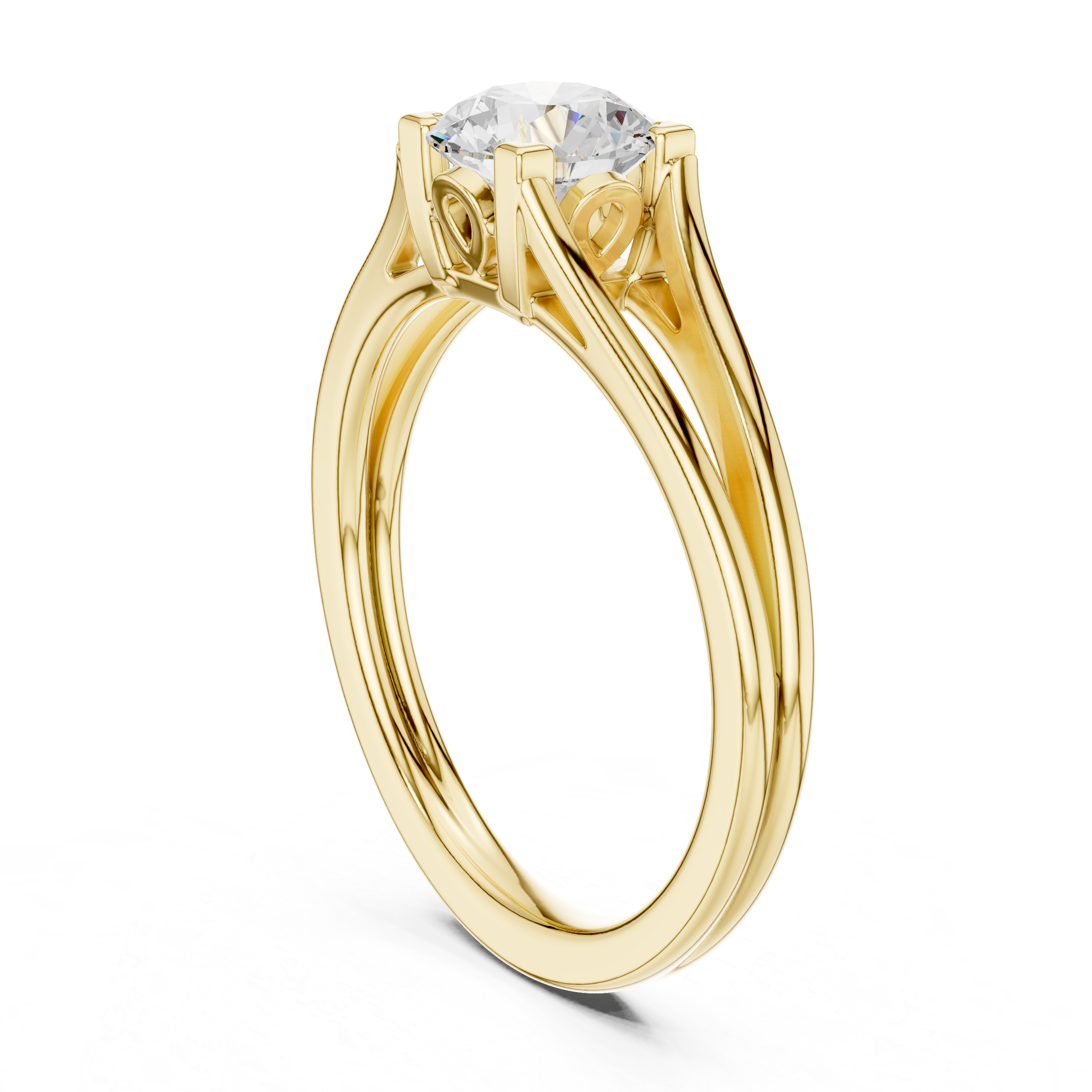 Split Shank Solitaire Engagement Ring 0.85 CT