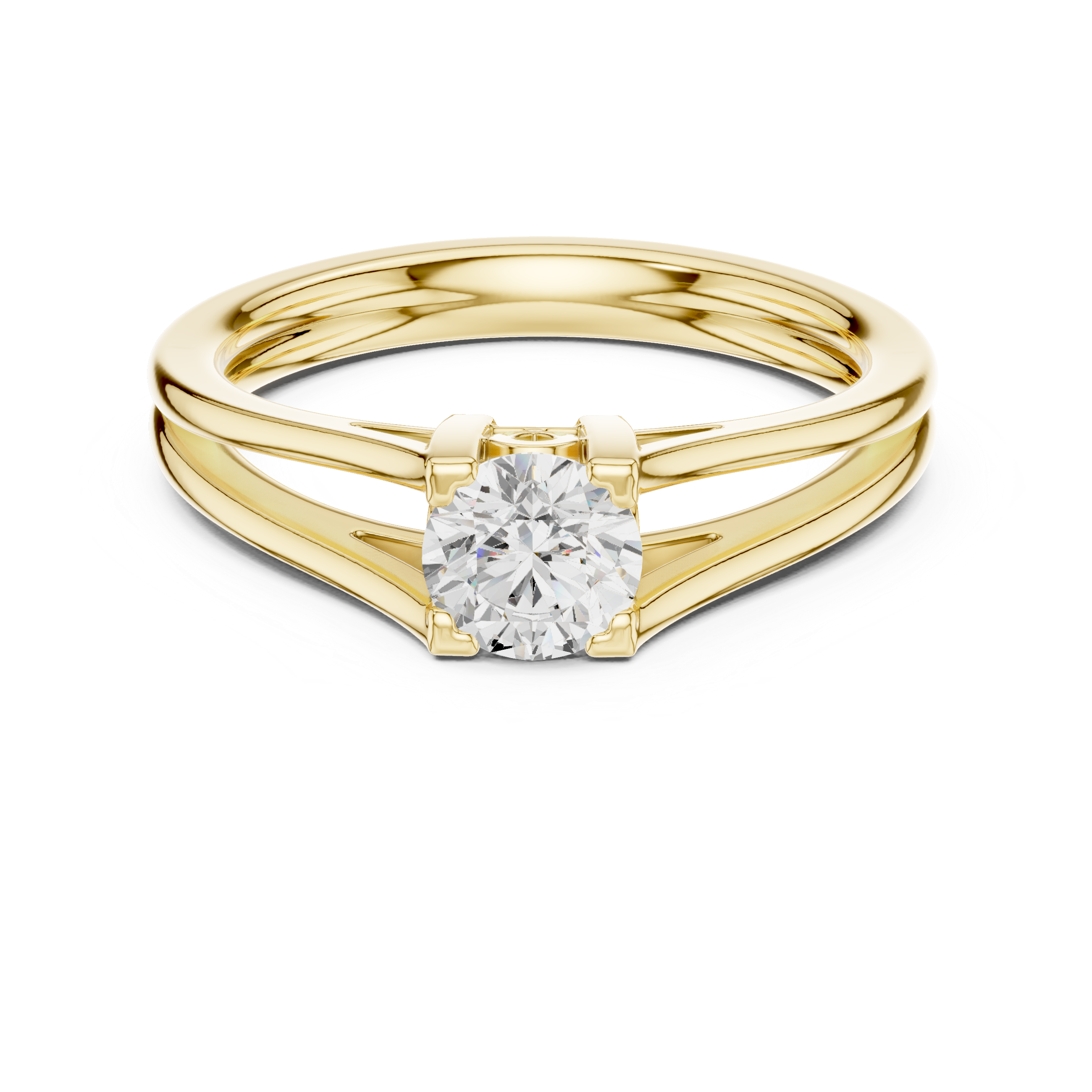 Split Shank Solitaire Engagement Ring 0.50 CT