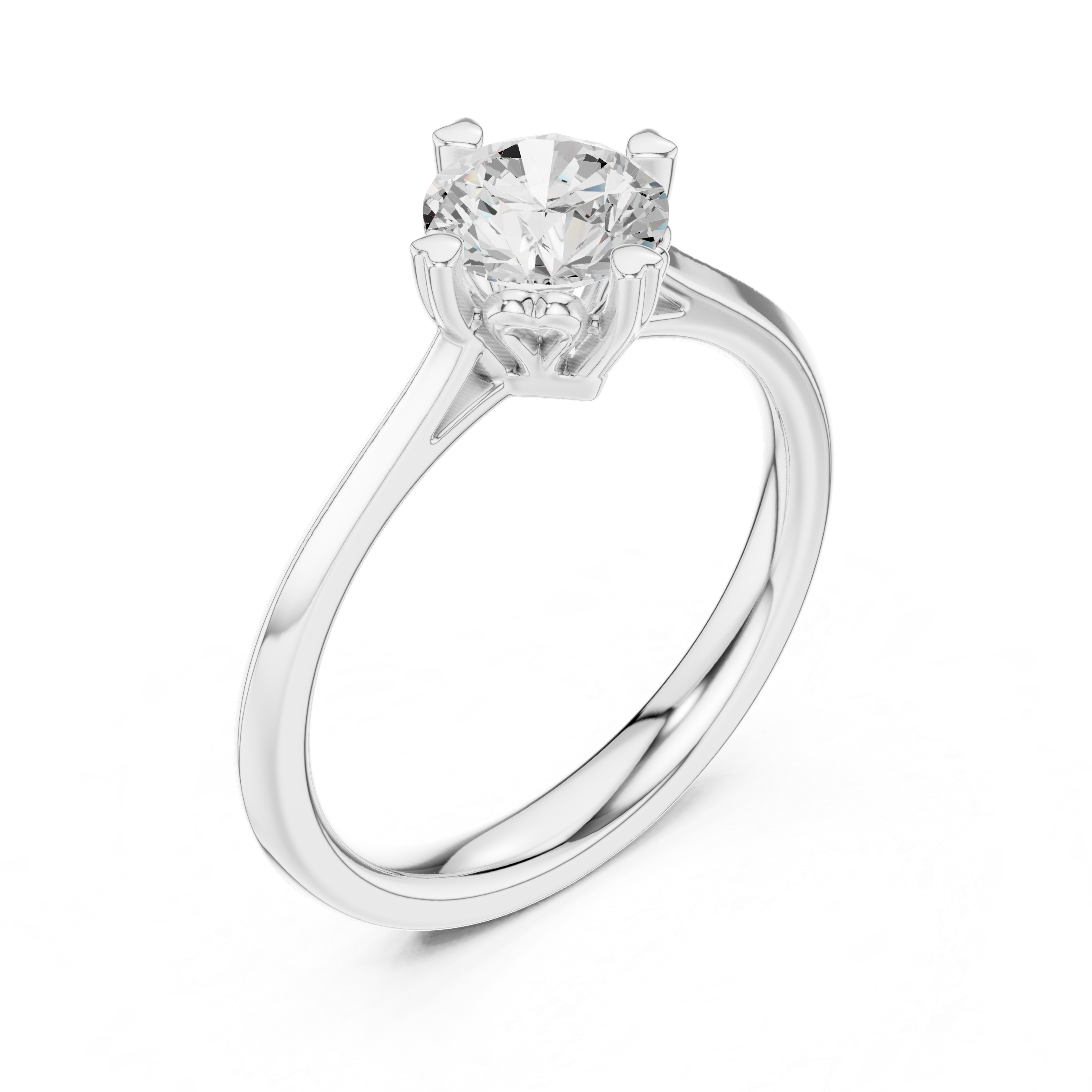 Classic Four Prong Solitaire Engagement Ring 1 CT