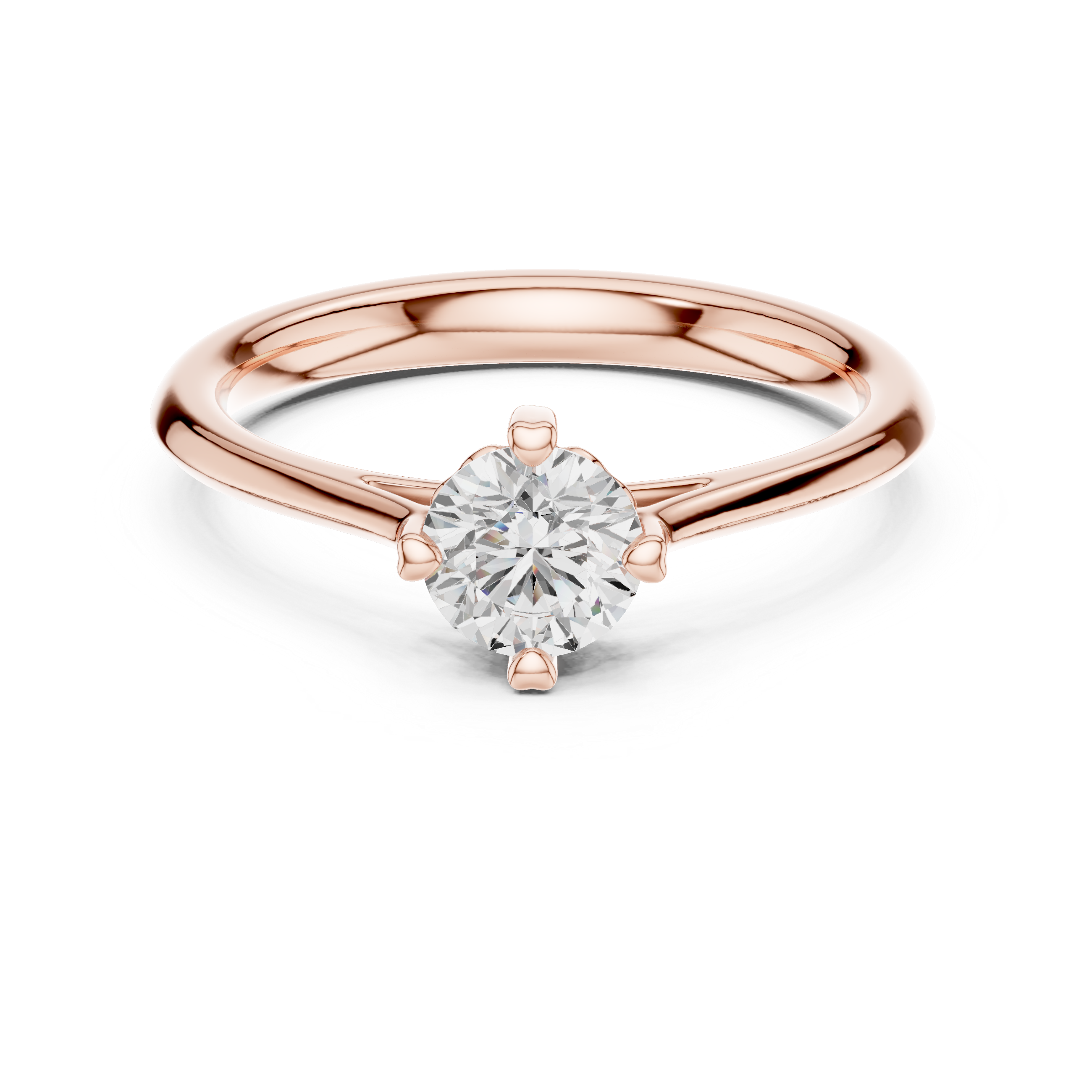 Classic Four Prong Solitaire Engagement Ring 0.50 CT