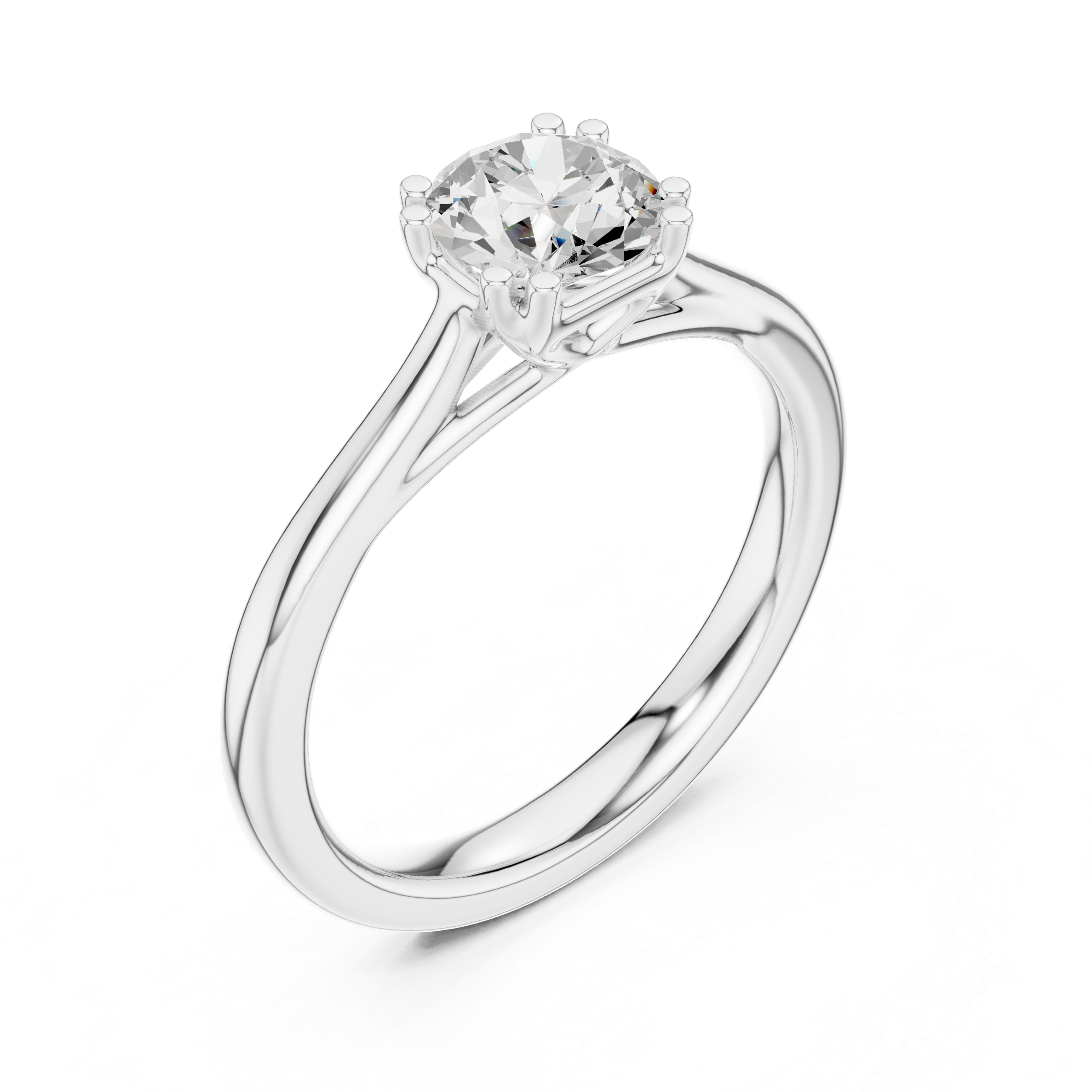 Classic Basket Solitaire Engagement Ring 0.85 CT