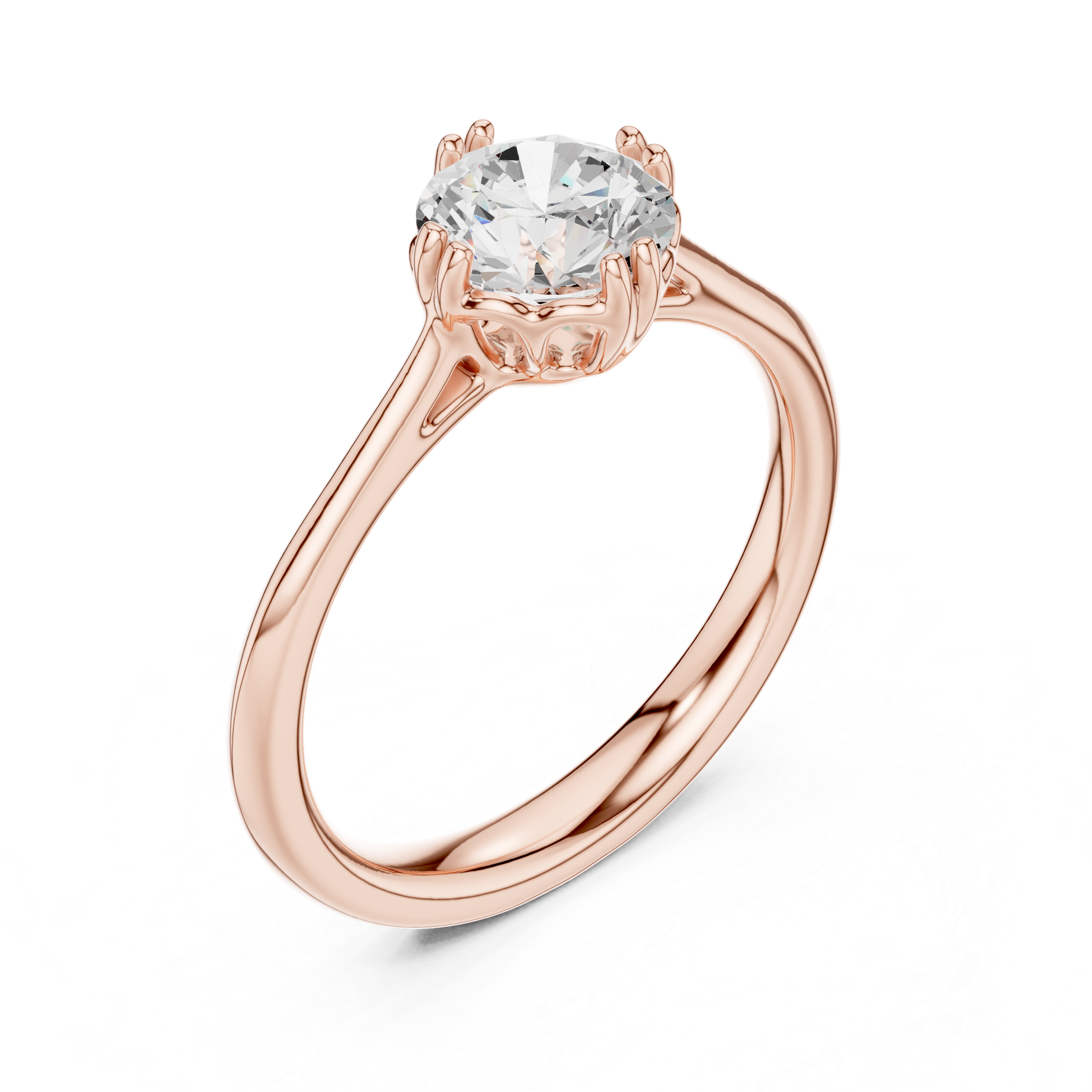 Classic Cathedral Solitaire Engagement Ring 1 CT