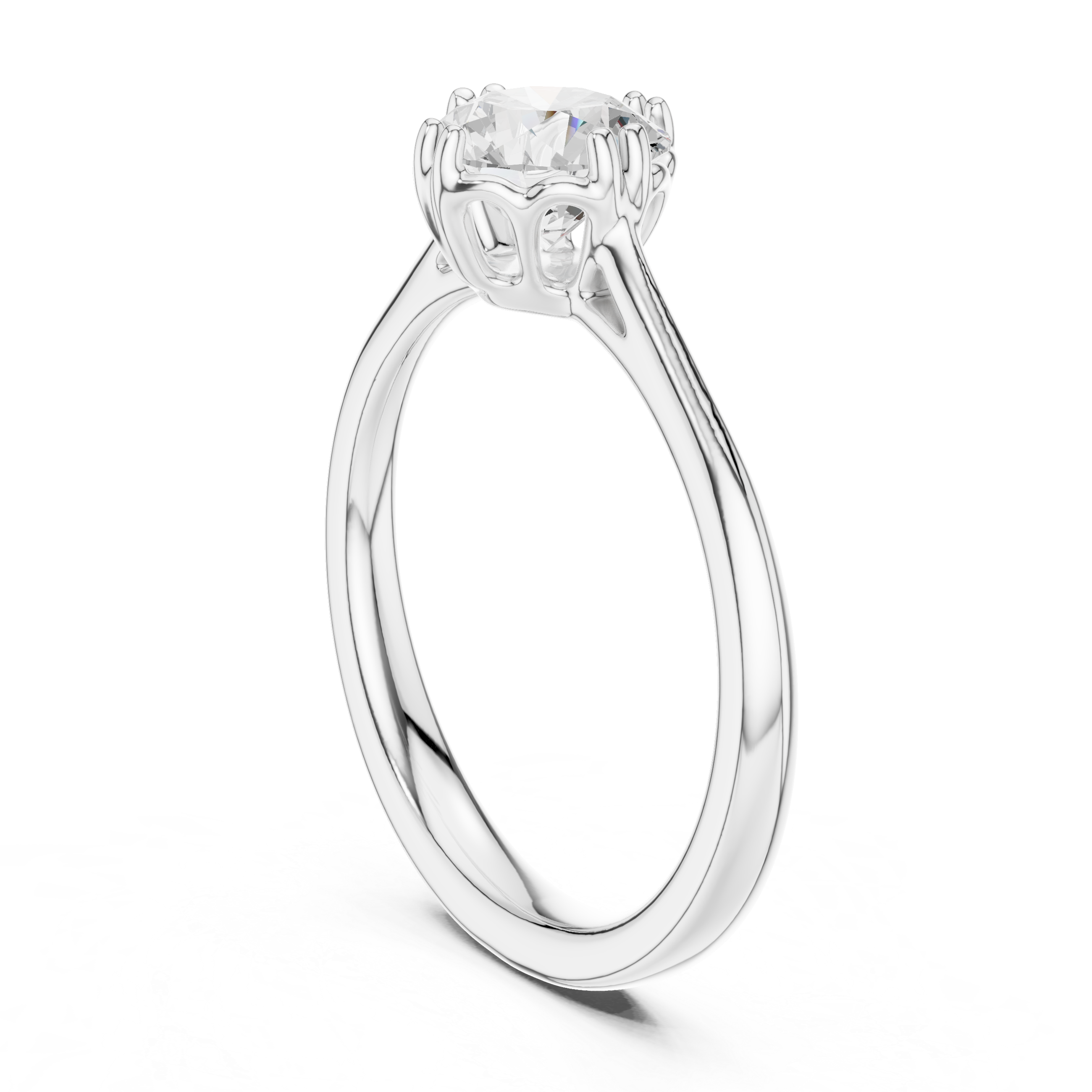 Classic Cathedral Solitaire Engagement Ring 1 CT