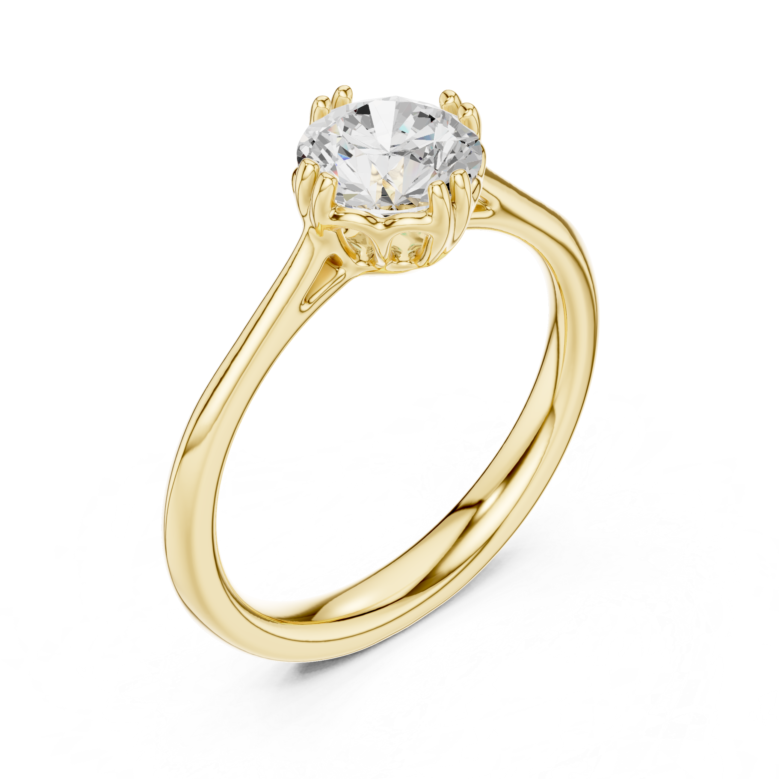 Classic Cathedral Solitaire Engagement Ring 1 CT