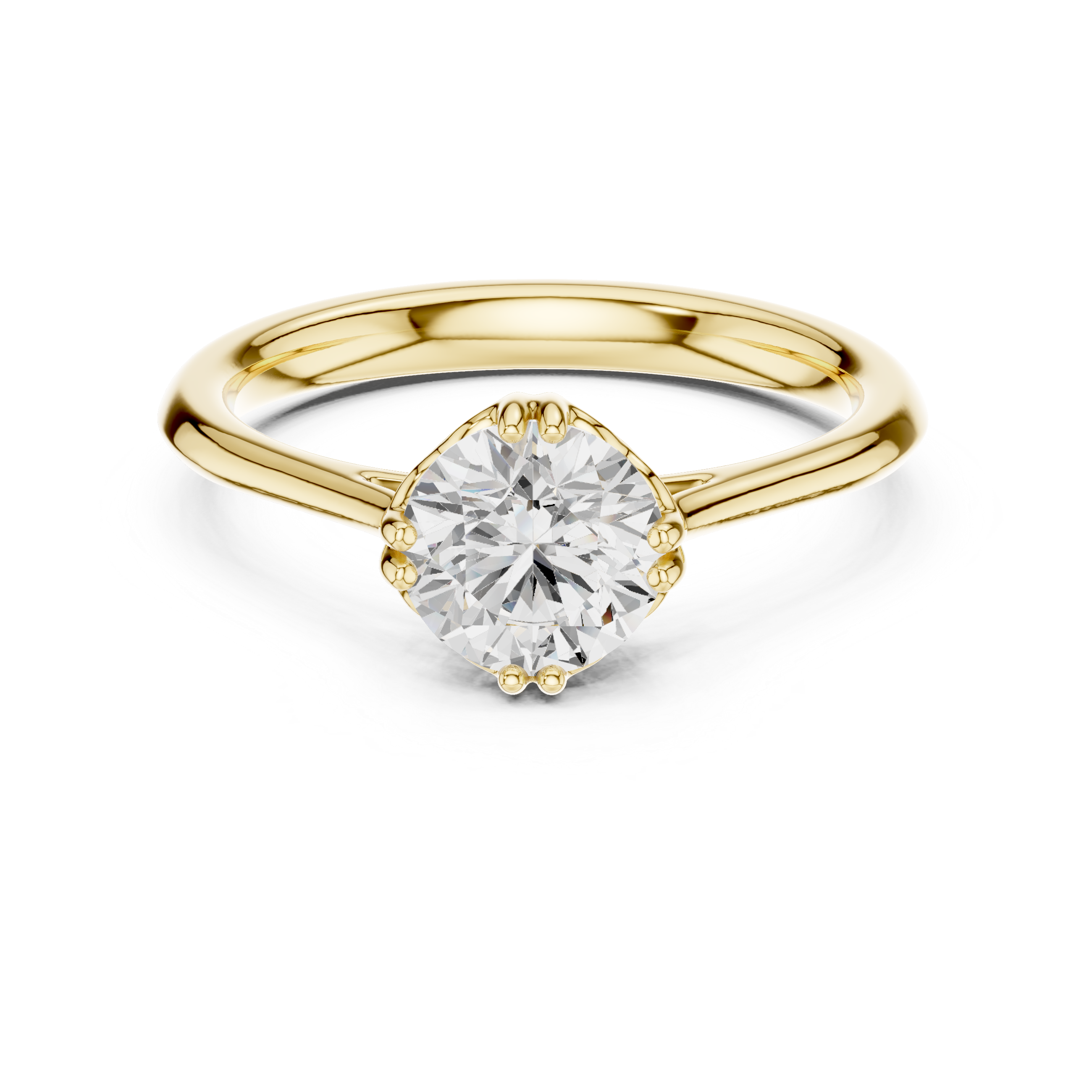 Classic Cathedral Solitaire Engagement Ring 1 CT